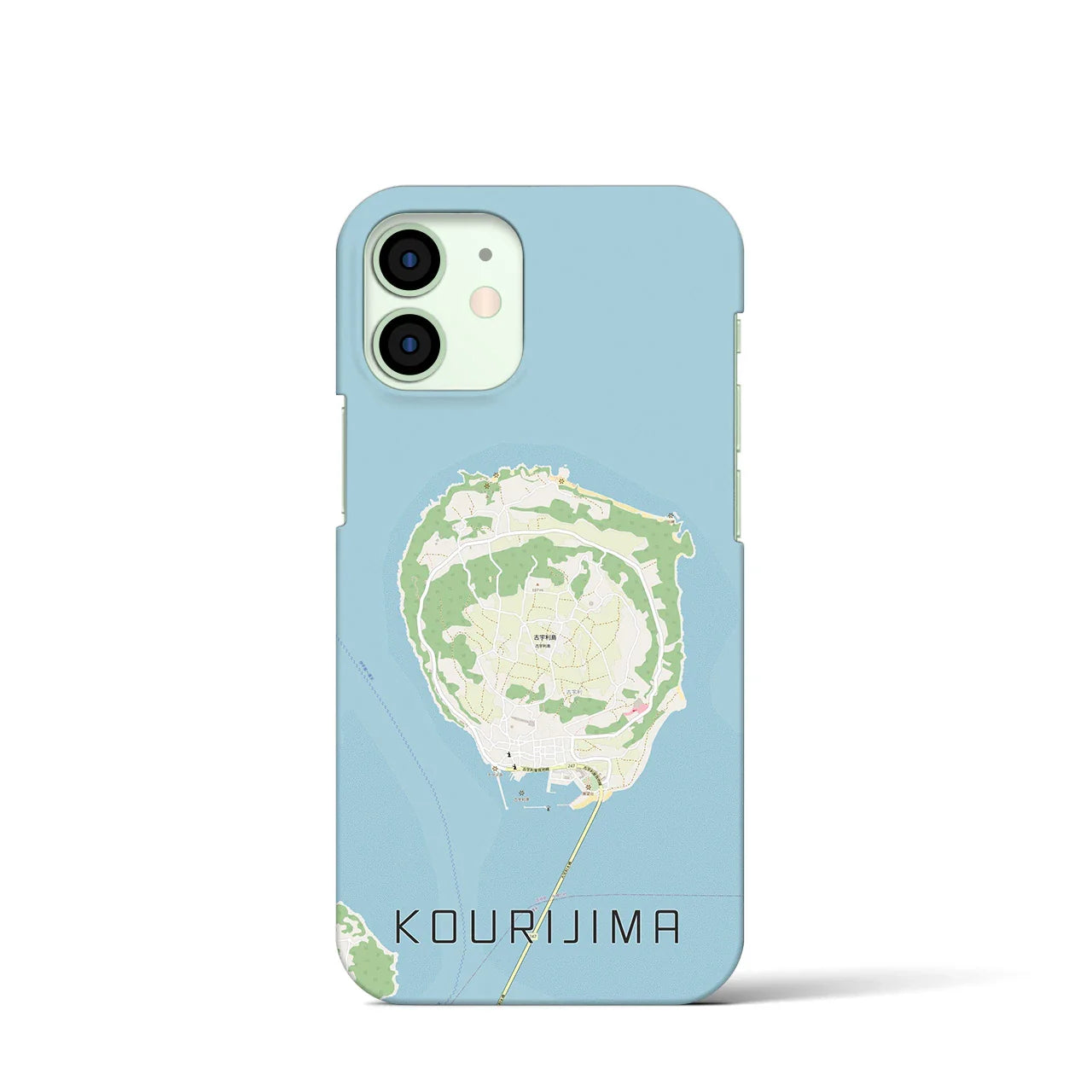 【古宇利島(沖縄県)】地図柄iPhoneケース(バックカバータイプ)