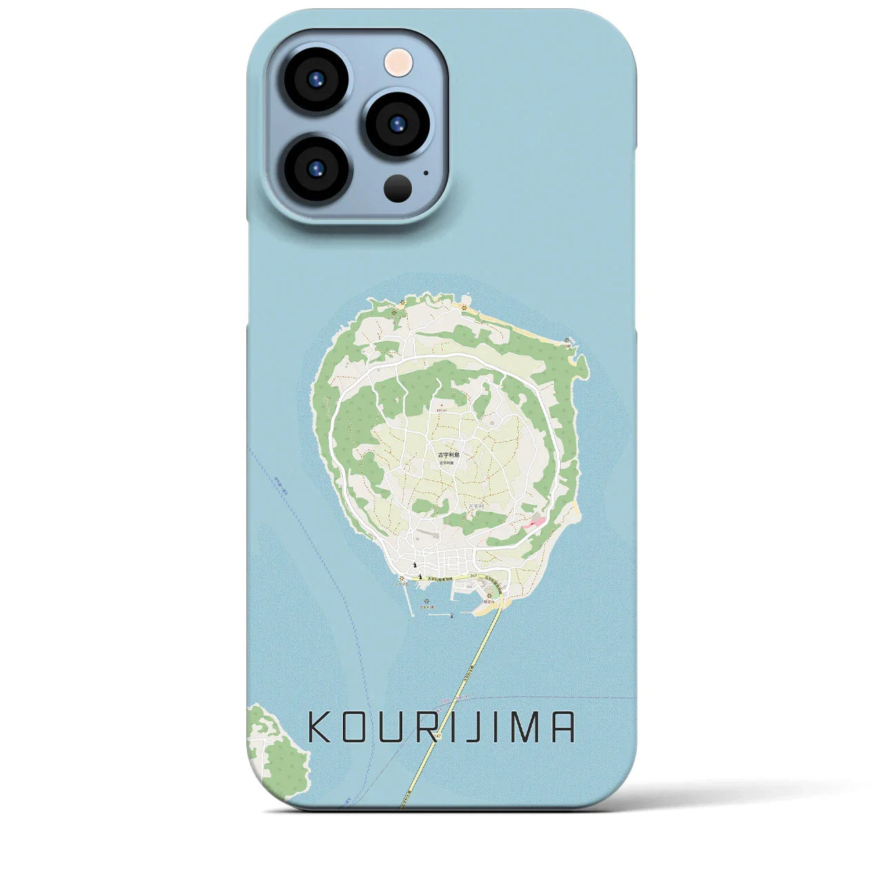【古宇利島(沖縄県)】地図柄iPhoneケース(バックカバータイプ)