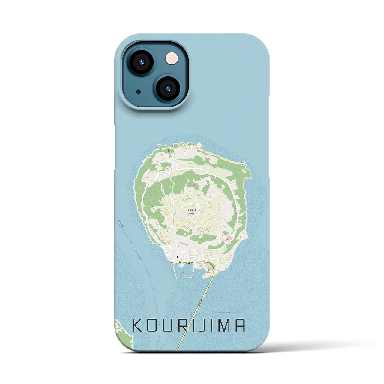 【古宇利島(沖縄県)】地図柄iPhoneケース(バックカバータイプ)