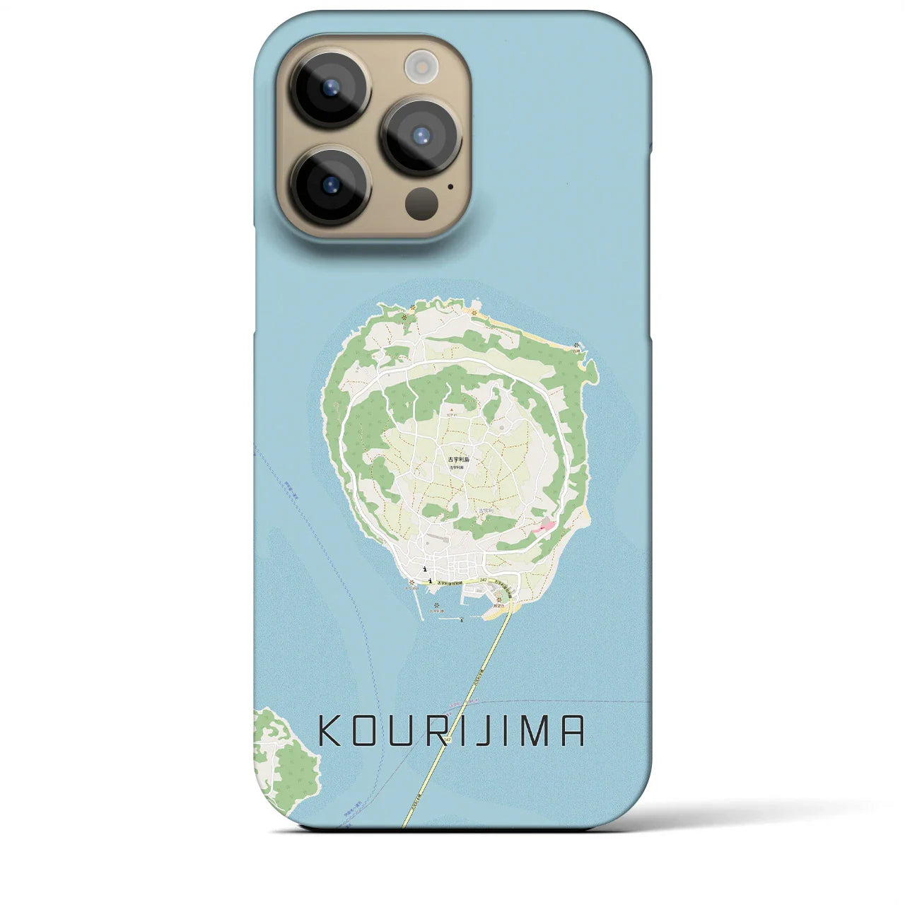 【古宇利島(沖縄県)】地図柄iPhoneケース(バックカバータイプ)