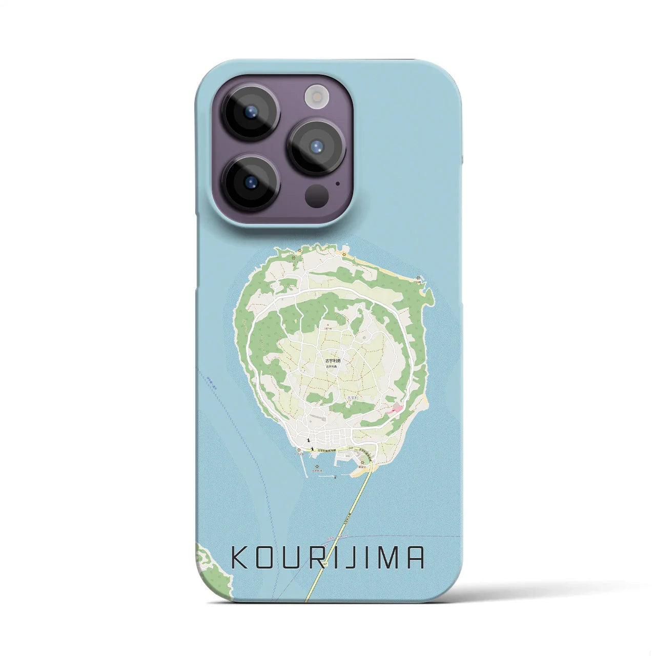 【古宇利島(沖縄県)】地図柄iPhoneケース(バックカバータイプ)