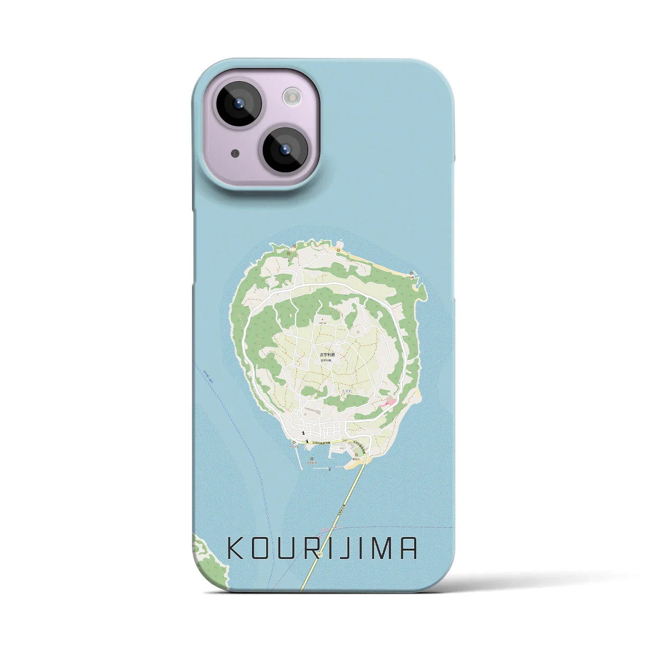 【古宇利島(沖縄県)】地図柄iPhoneケース(バックカバータイプ)