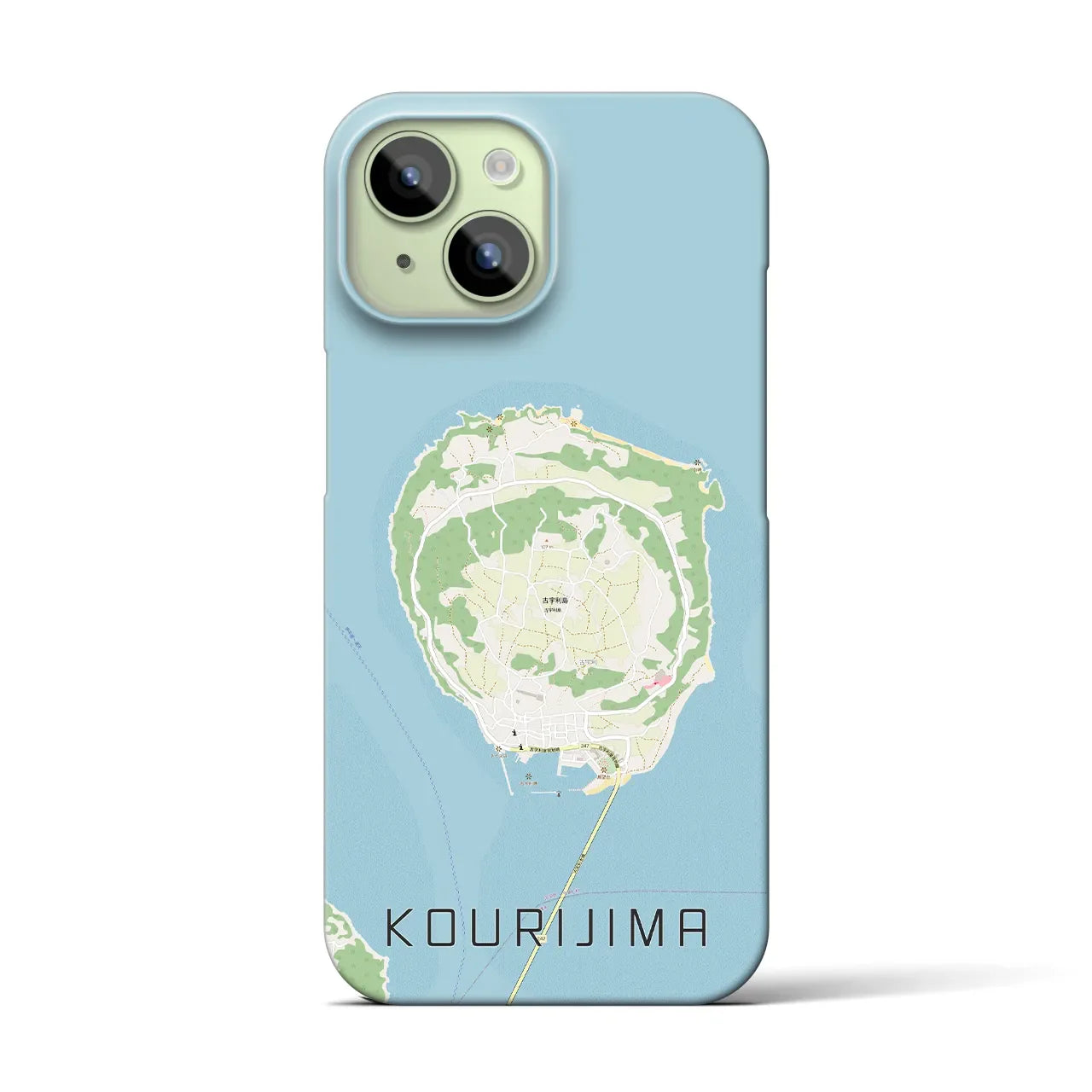 【古宇利島(沖縄県)】地図柄iPhoneケース(バックカバータイプ)