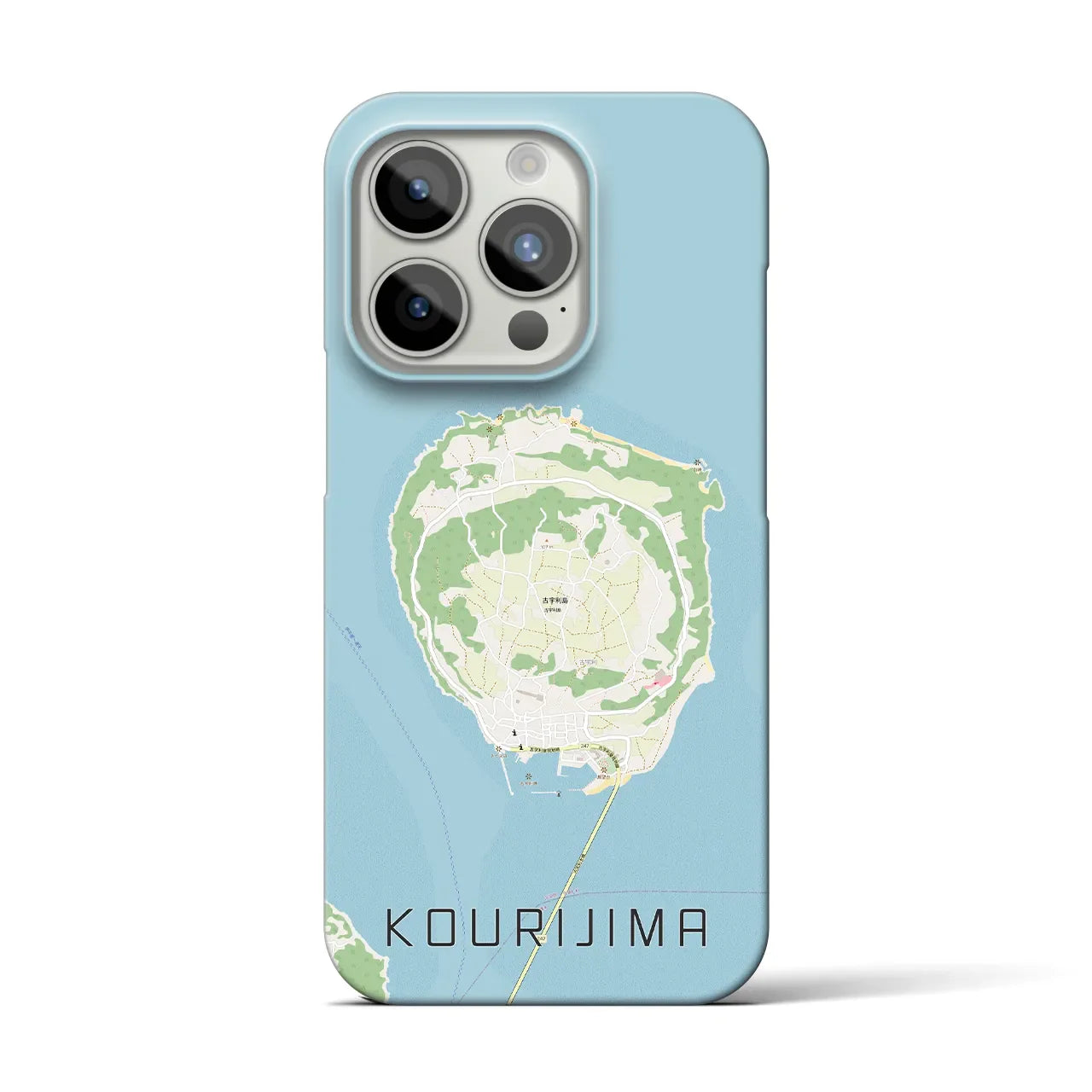 【古宇利島(沖縄県)】地図柄iPhoneケース(バックカバータイプ)