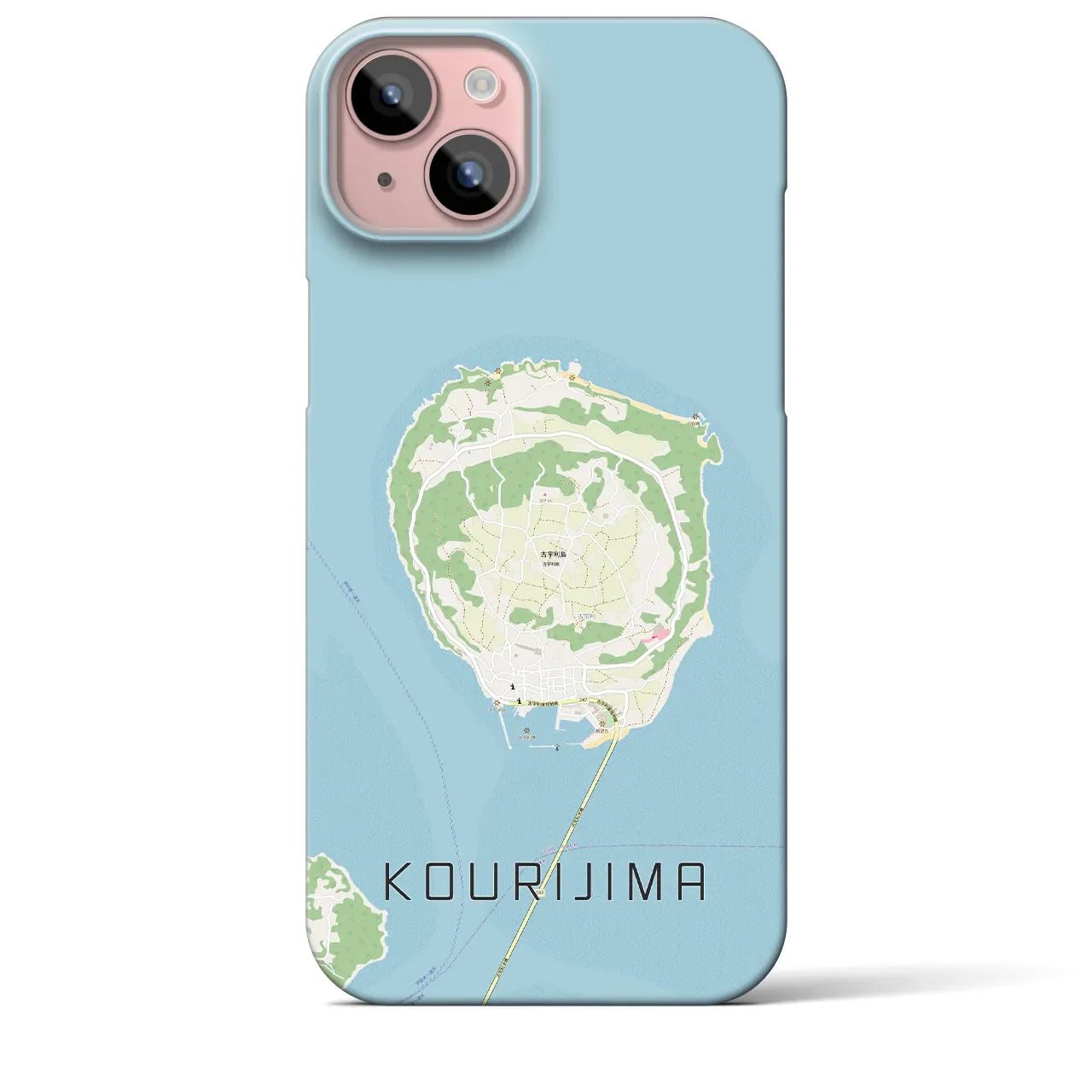 【古宇利島(沖縄県)】地図柄iPhoneケース(バックカバータイプ)