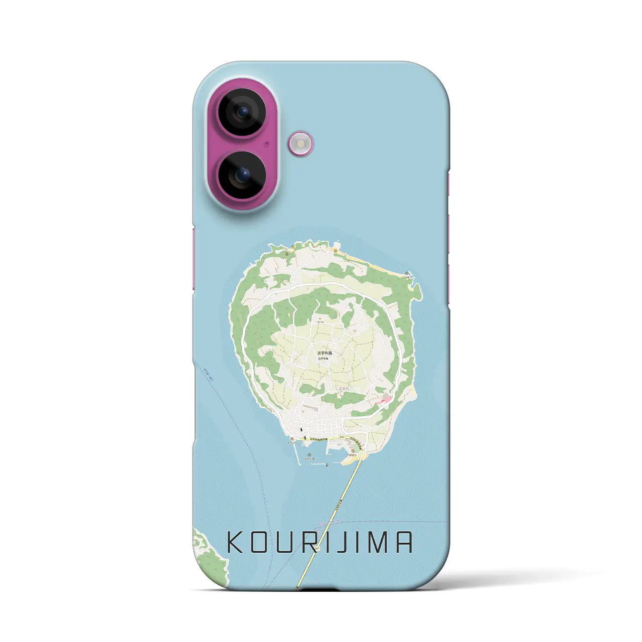 【古宇利島(沖縄県)】地図柄iPhoneケース(バックカバータイプ)