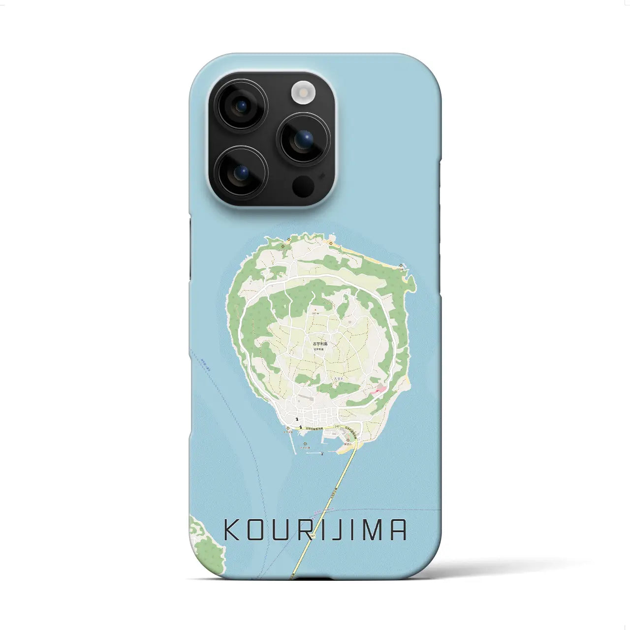 【古宇利島(沖縄県)】地図柄iPhoneケース(バックカバータイプ)