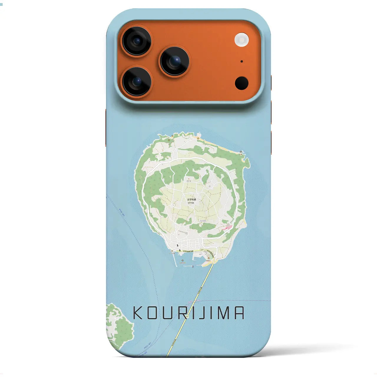 【古宇利島(沖縄県)】地図柄iPhoneケース(バックカバータイプ)