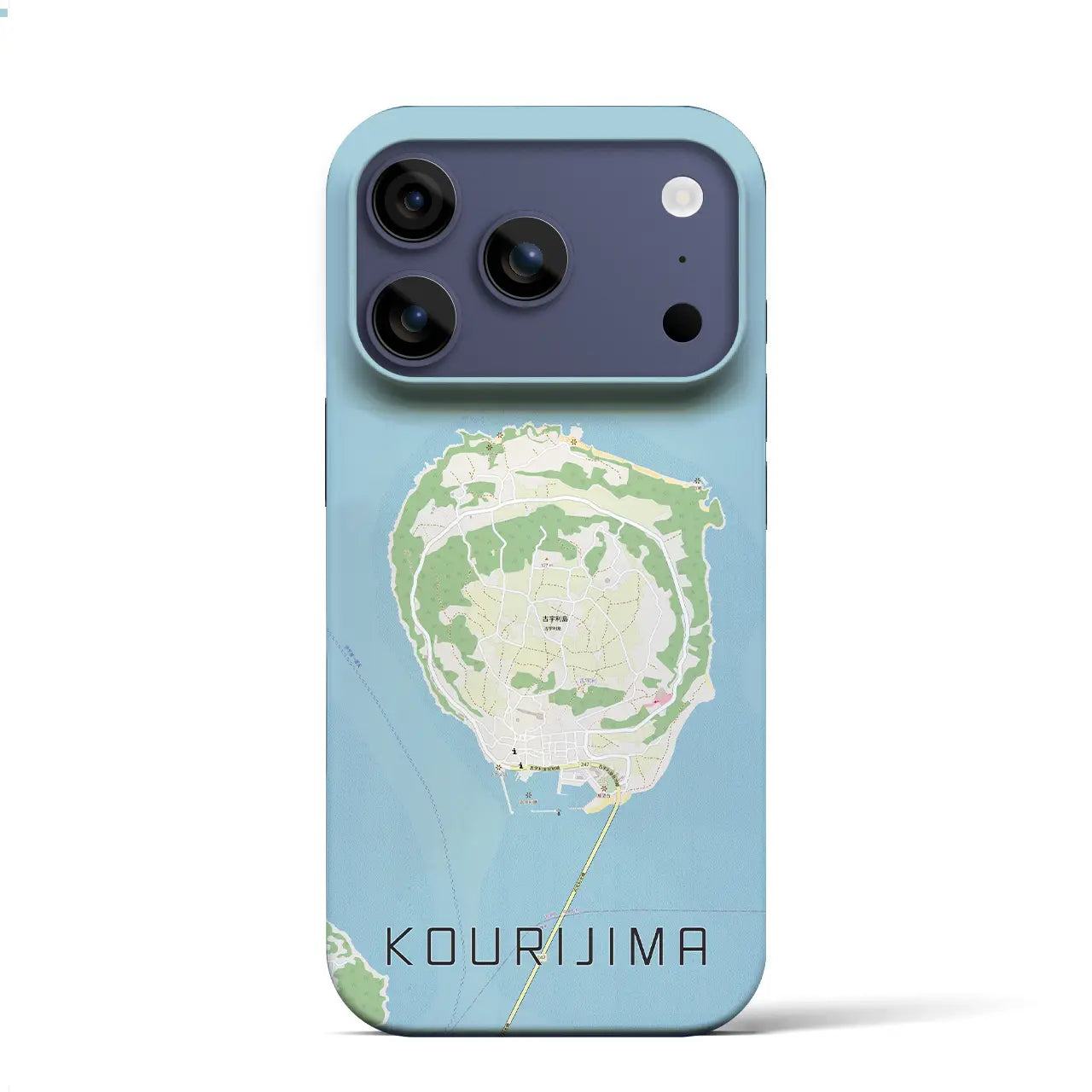 【古宇利島(沖縄県)】地図柄iPhoneケース(バックカバータイプ)