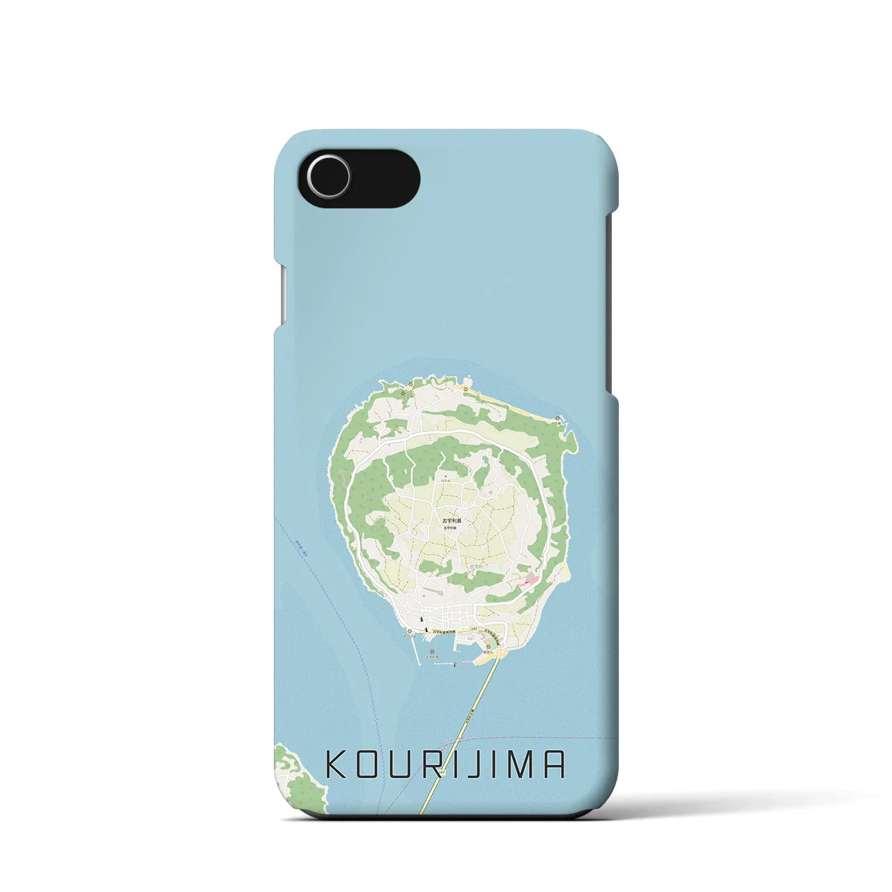 【古宇利島(沖縄県)】地図柄iPhoneケース(バックカバータイプ)