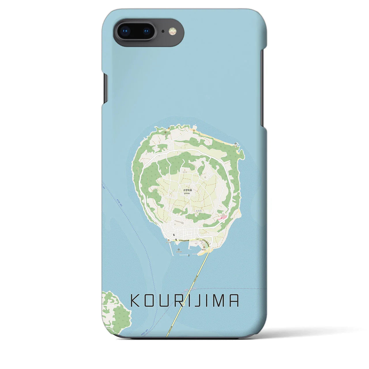 【古宇利島(沖縄県)】地図柄iPhoneケース(バックカバータイプ)