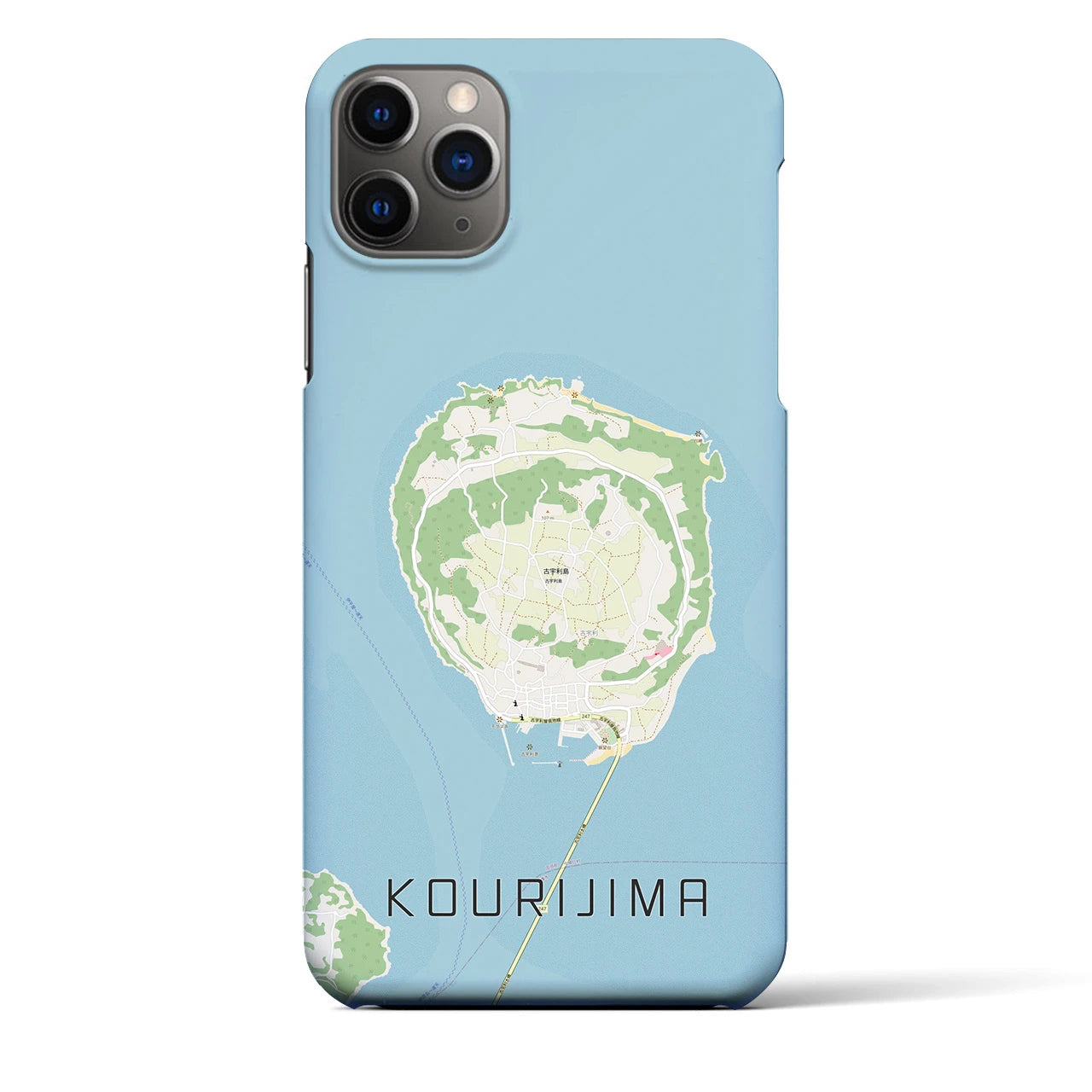 【古宇利島(沖縄県)】地図柄iPhoneケース(バックカバータイプ)