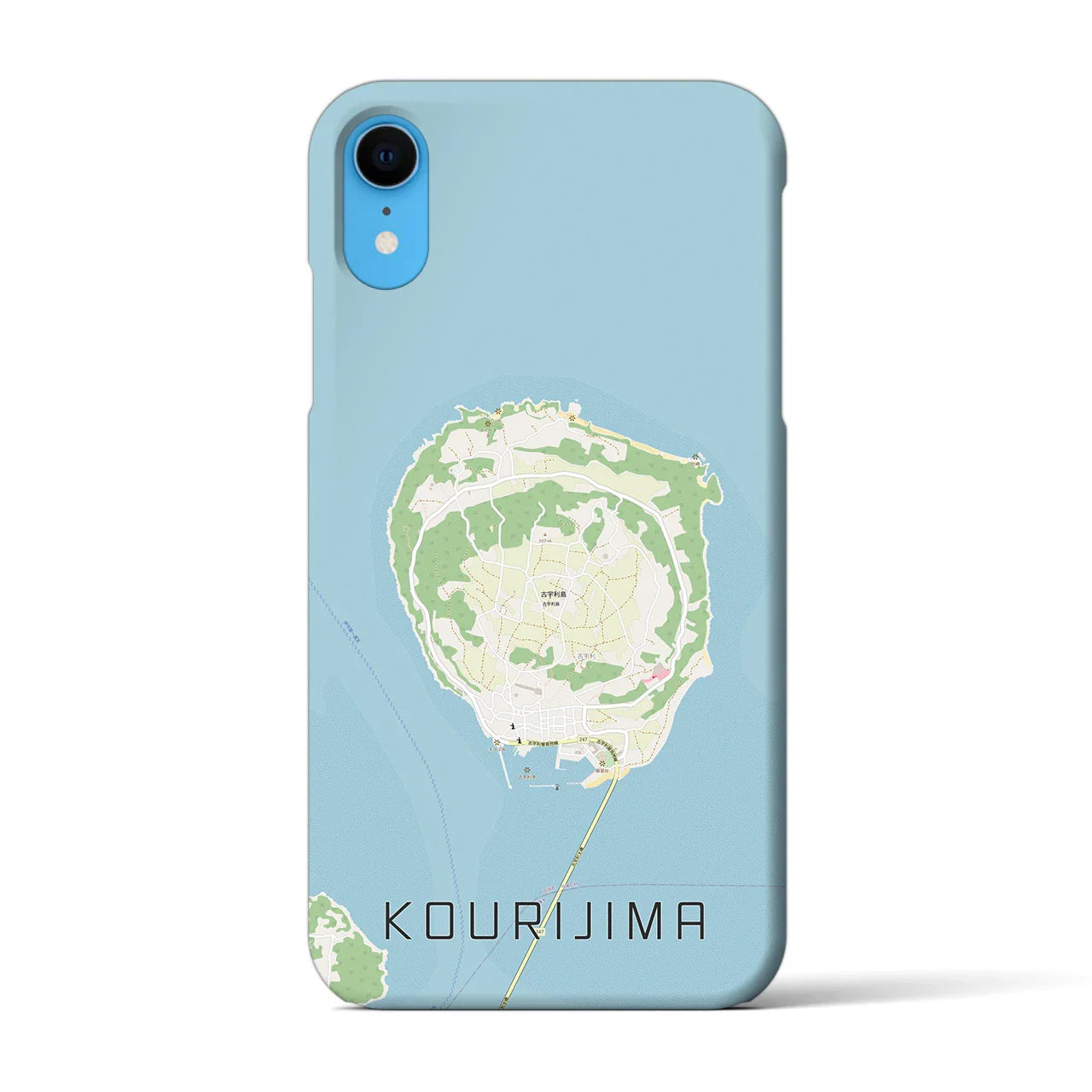 【古宇利島(沖縄県)】地図柄iPhoneケース(バックカバータイプ)