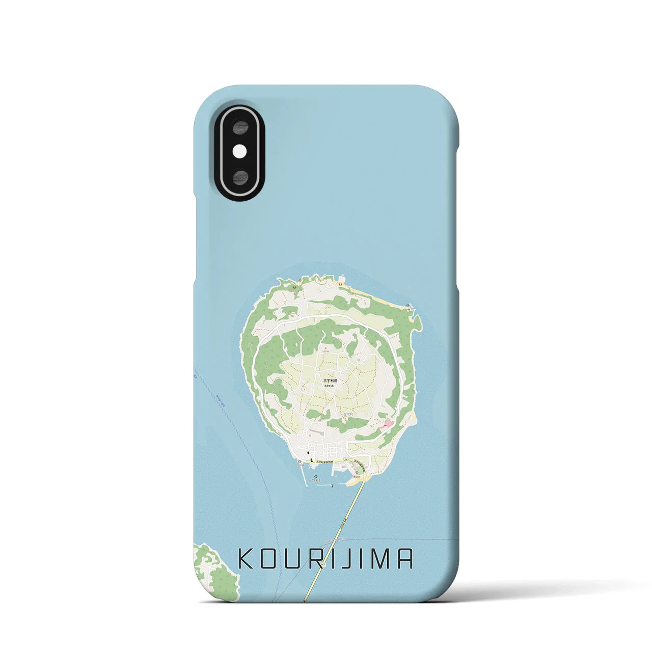 【古宇利島(沖縄県)】地図柄iPhoneケース(バックカバータイプ)