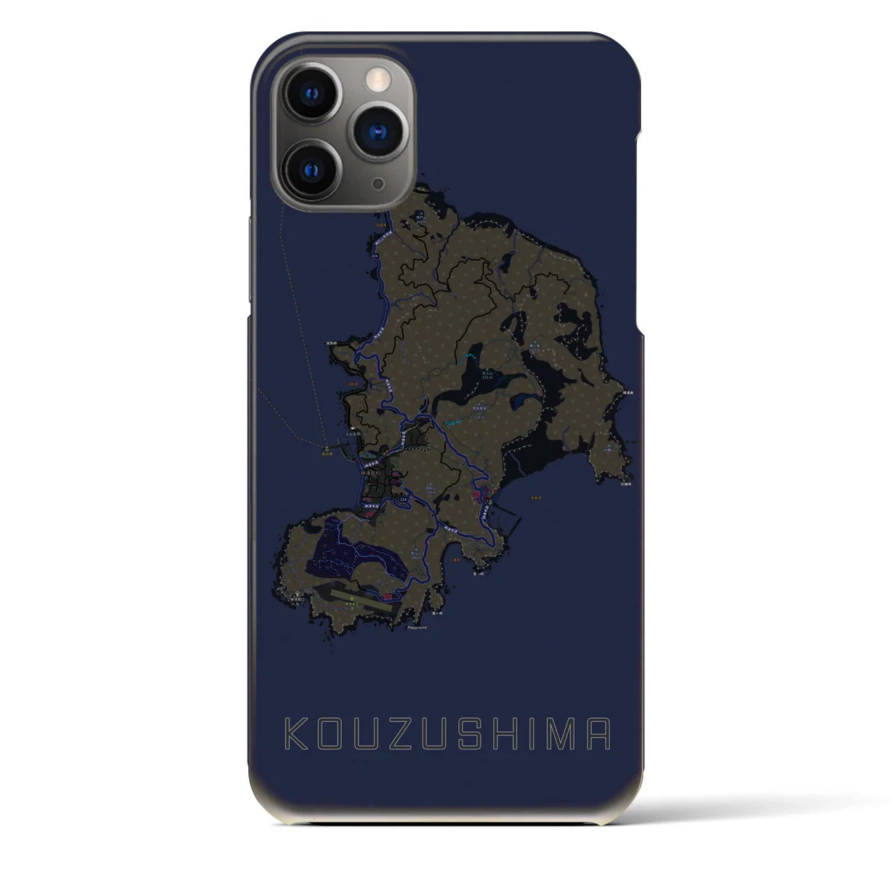 【神津島(東京都)】地図柄iPhoneケース(バックカバータイプ)