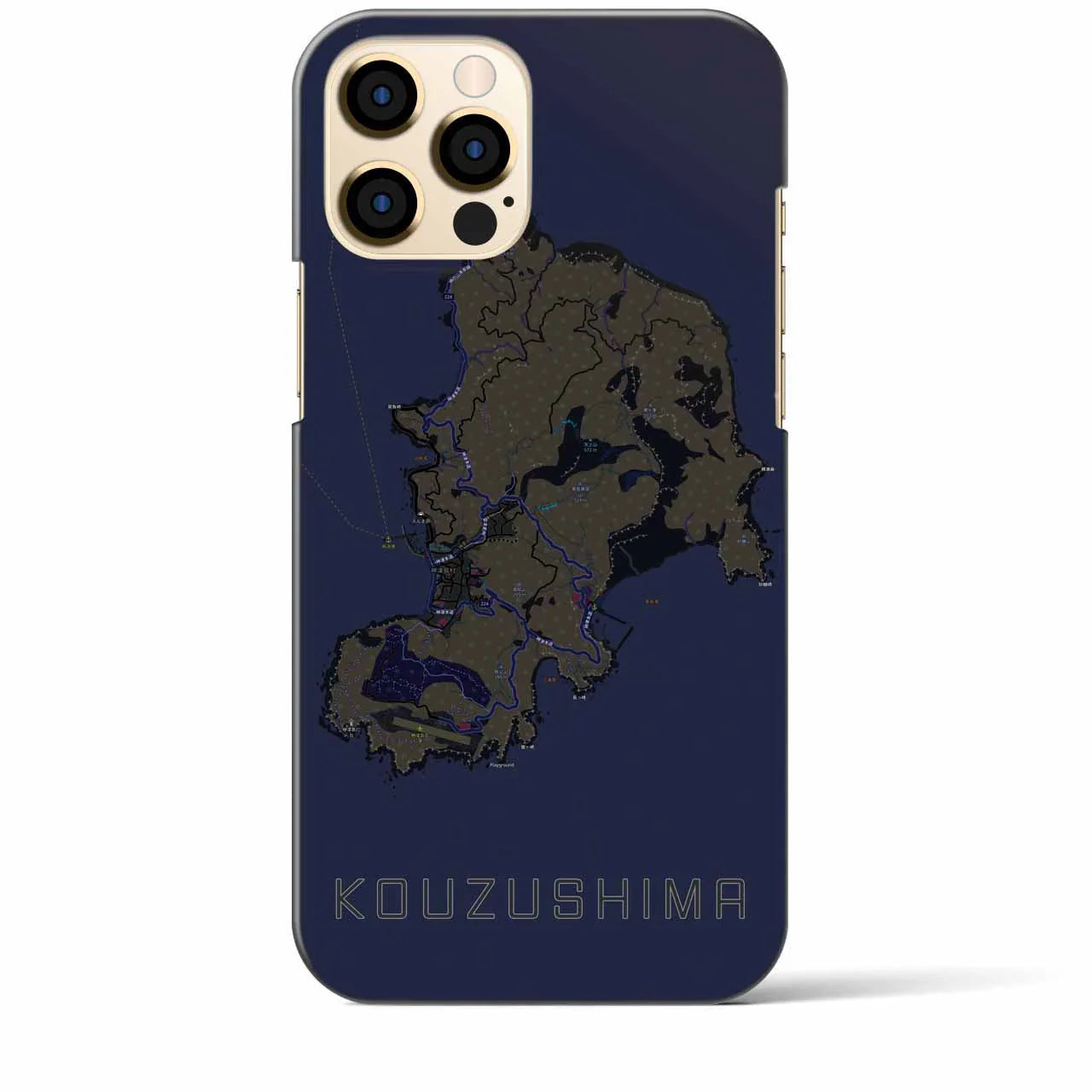 【神津島(東京都)】地図柄iPhoneケース(バックカバータイプ)