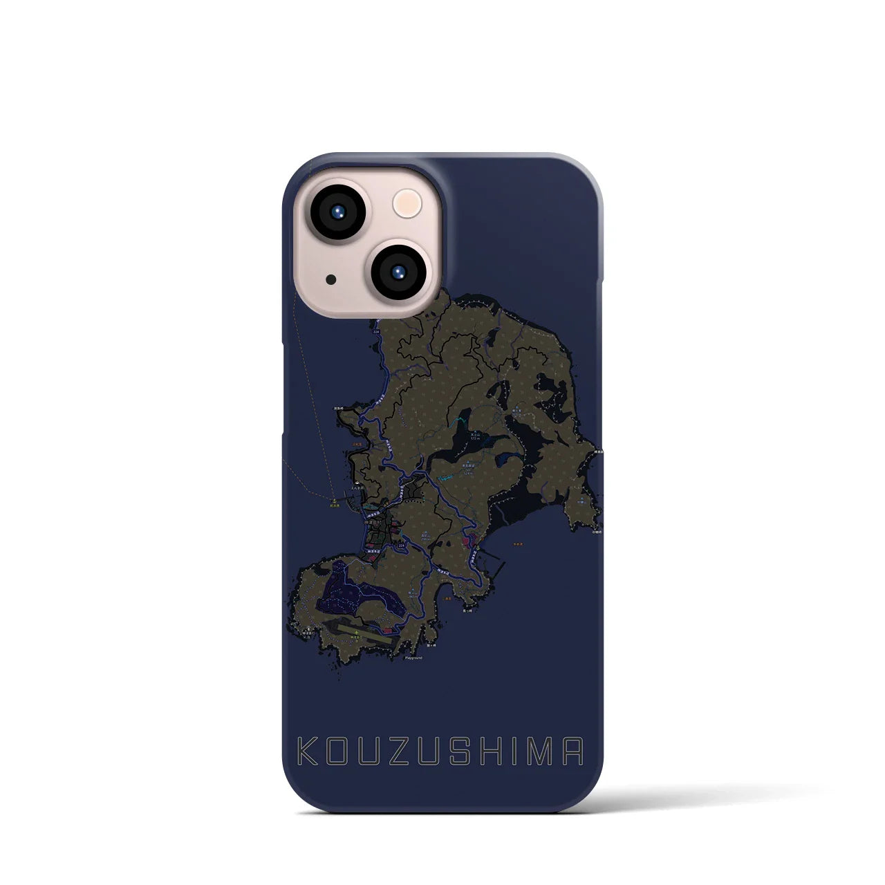 【神津島(東京都)】地図柄iPhoneケース(バックカバータイプ)