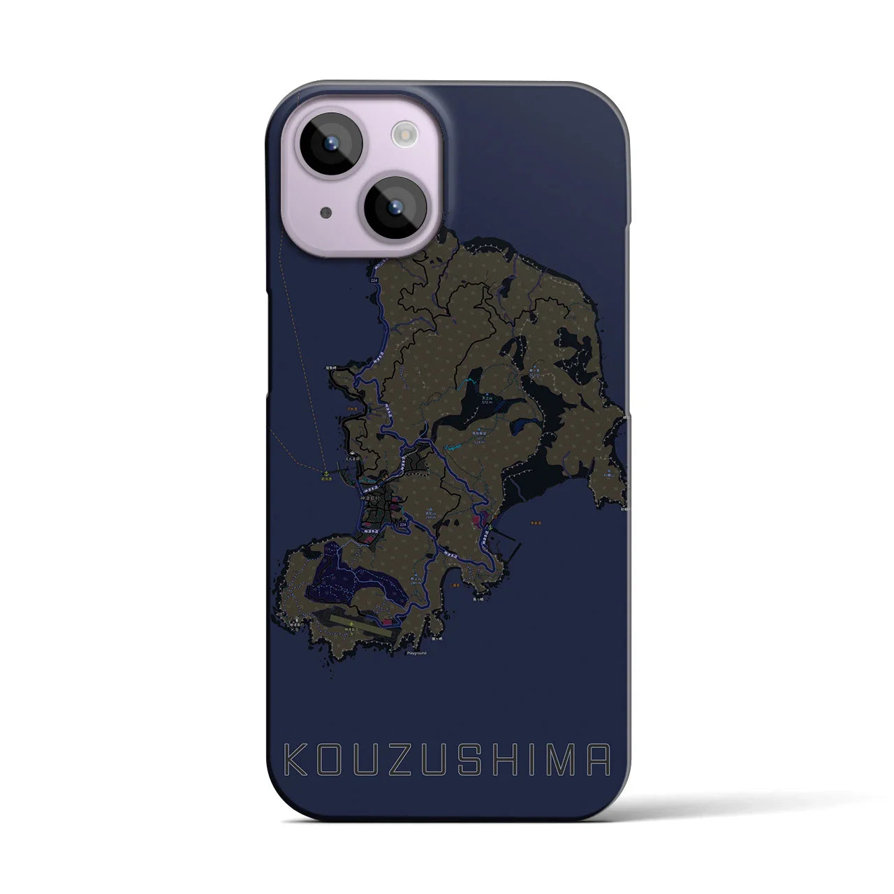 【神津島(東京都)】地図柄iPhoneケース(バックカバータイプ)