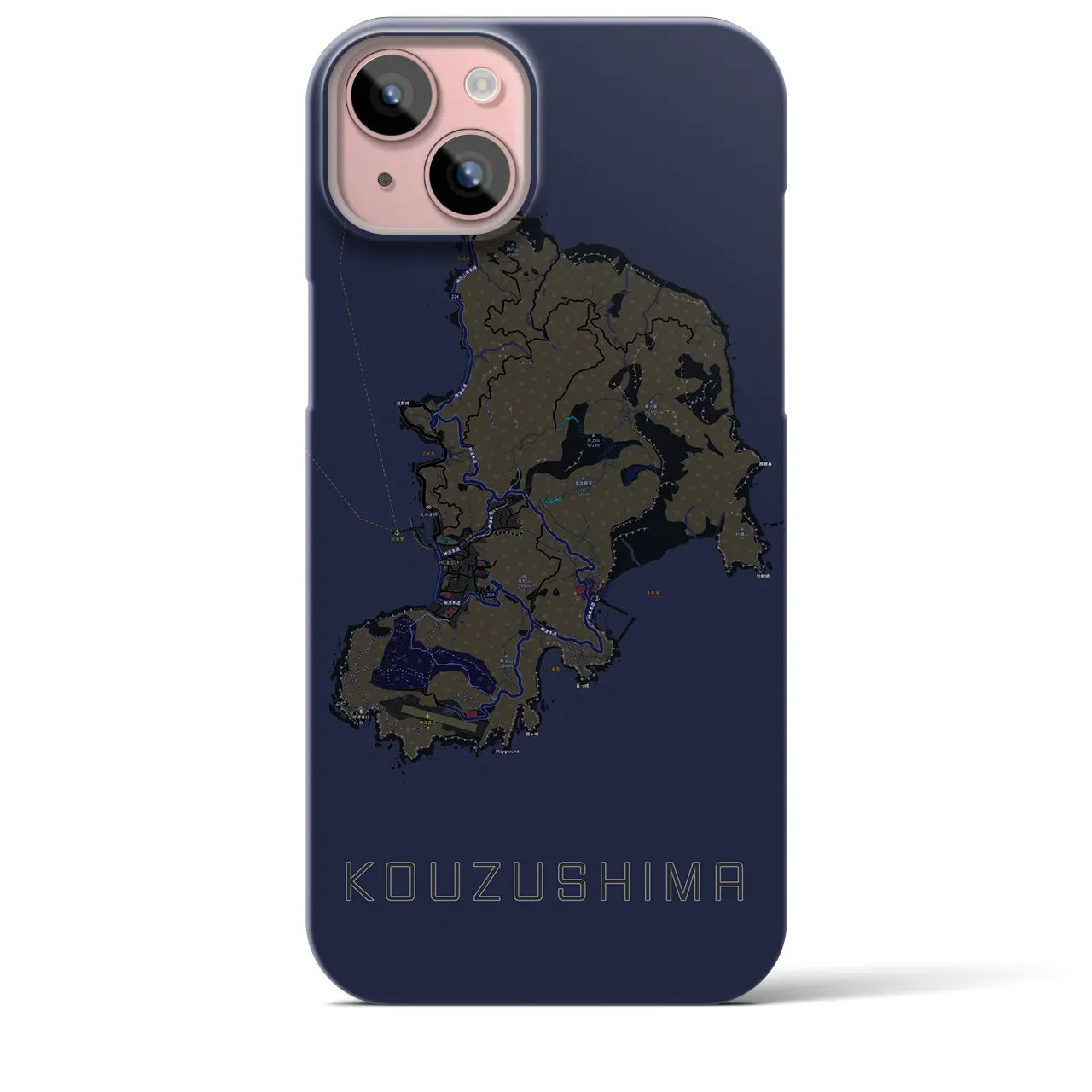 【神津島(東京都)】地図柄iPhoneケース(バックカバータイプ)