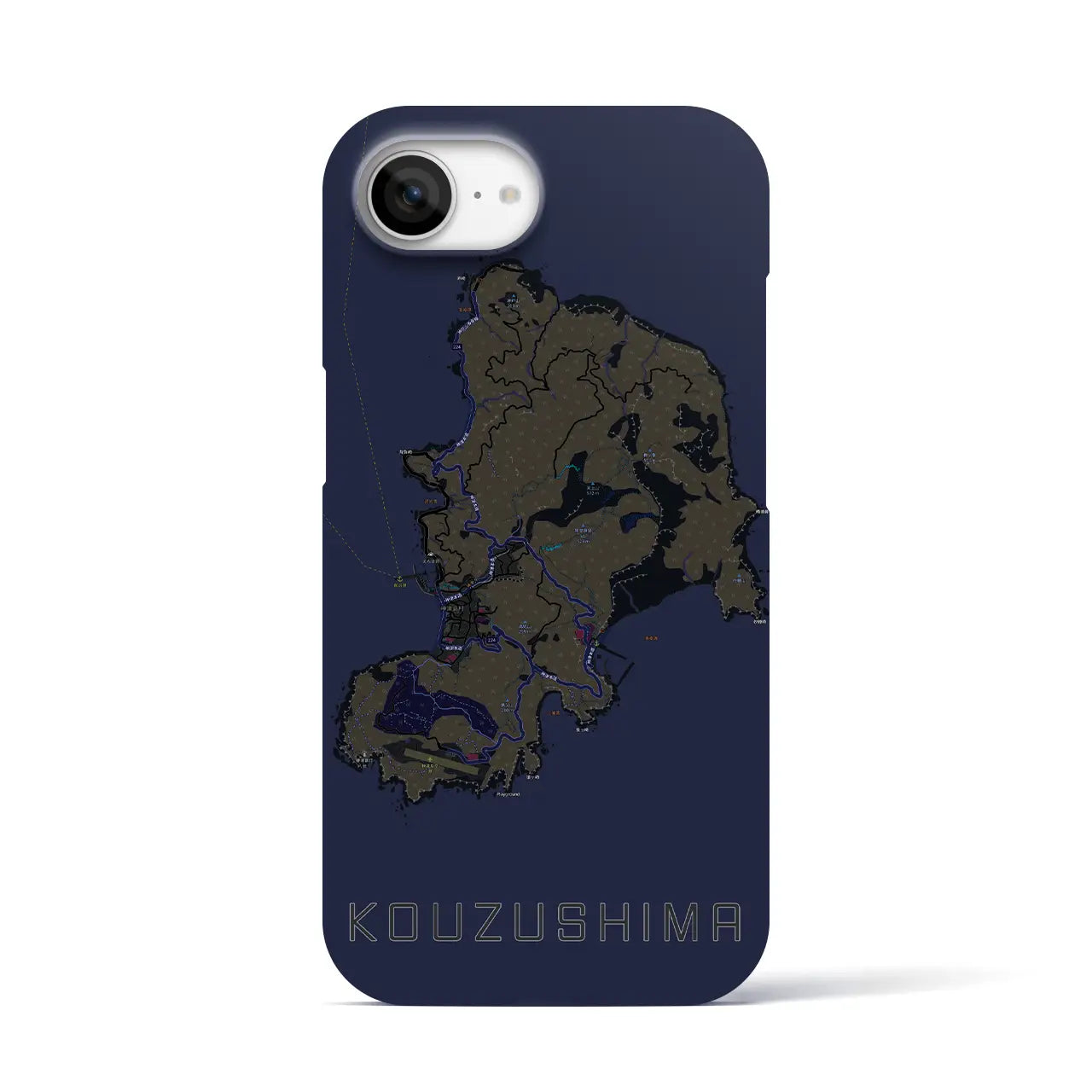 【神津島(東京都)】地図柄iPhoneケース(バックカバータイプ)