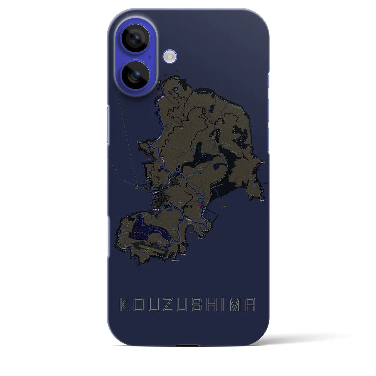 【神津島(東京都)】地図柄iPhoneケース(バックカバータイプ)