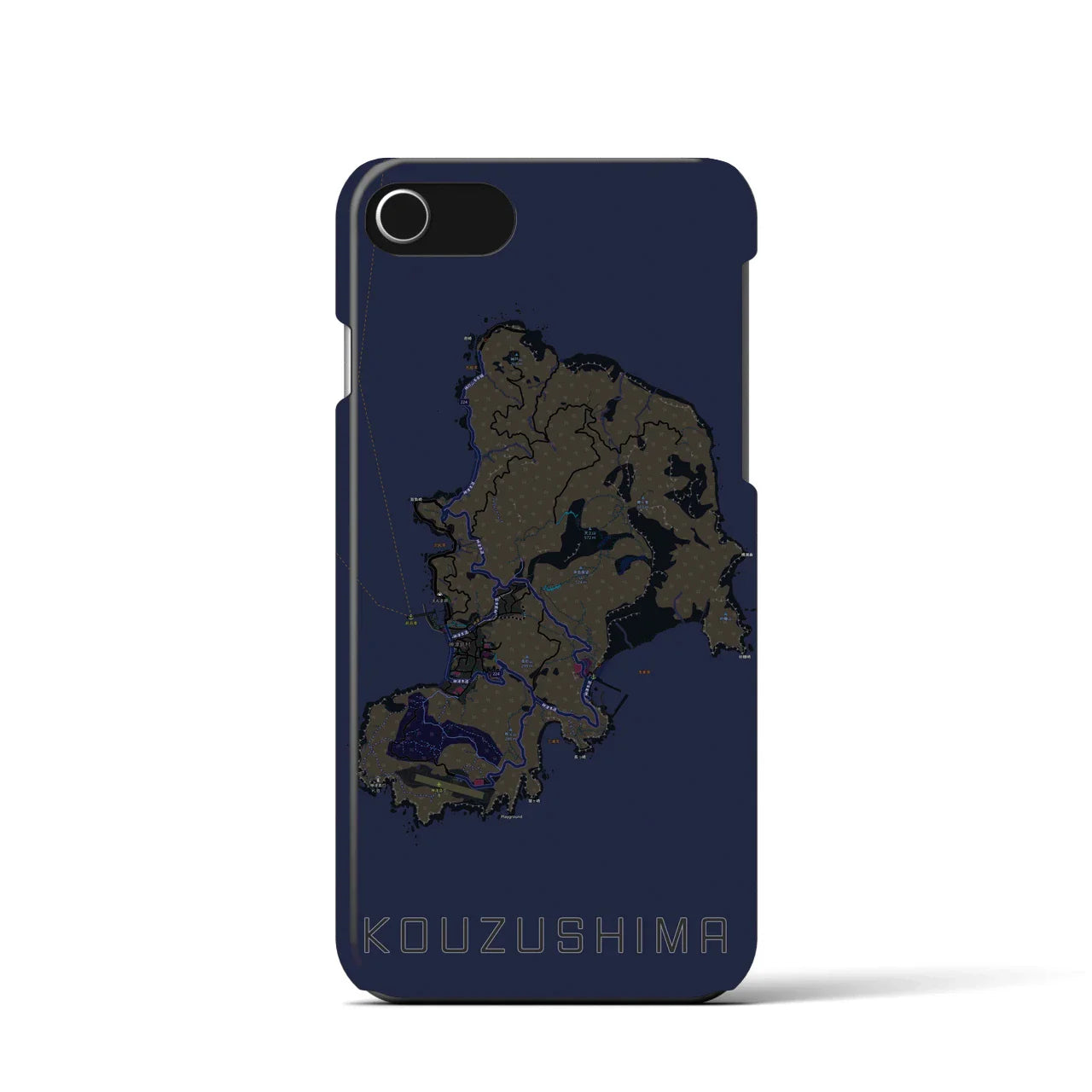 【神津島(東京都)】地図柄iPhoneケース(バックカバータイプ)