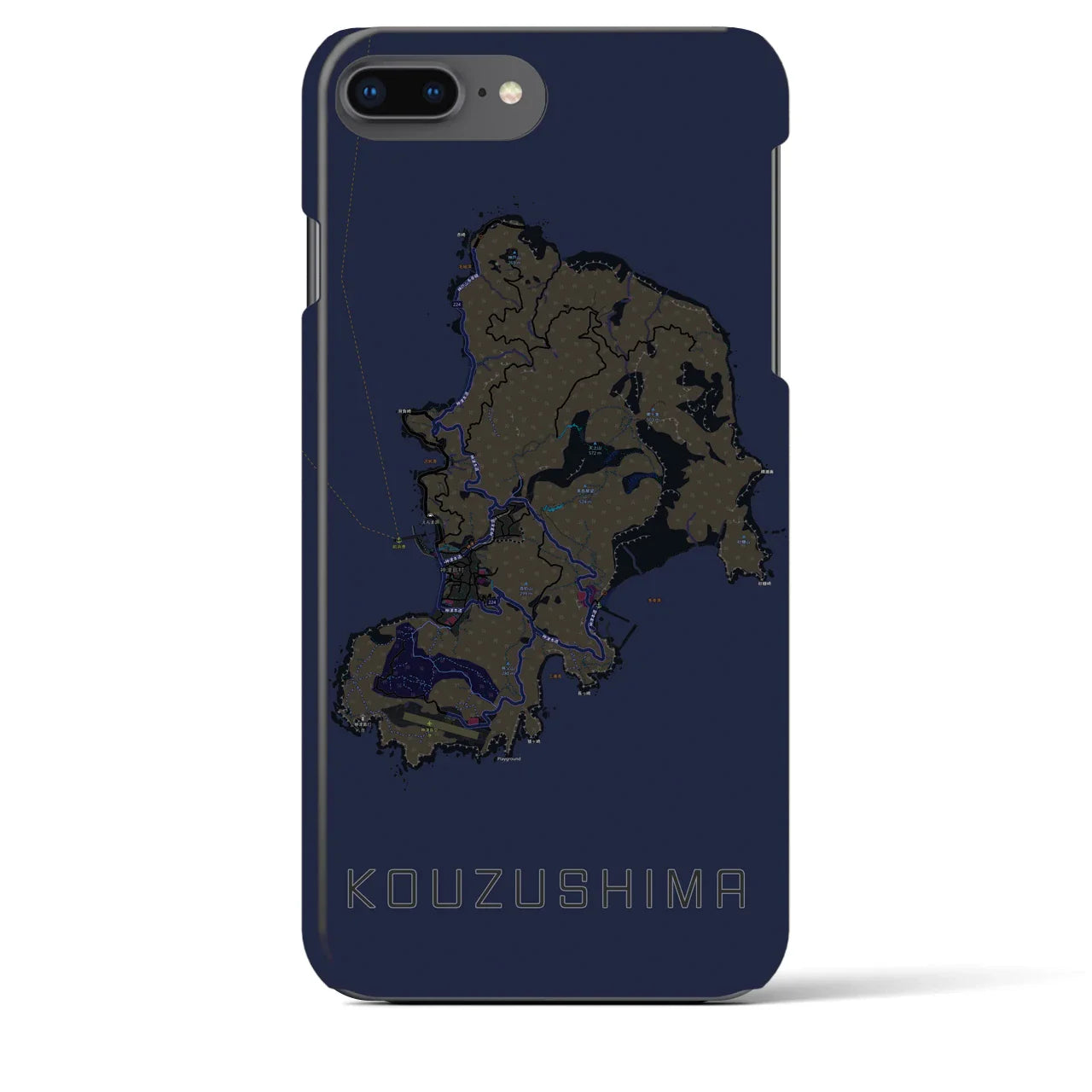【神津島(東京都)】地図柄iPhoneケース(バックカバータイプ)