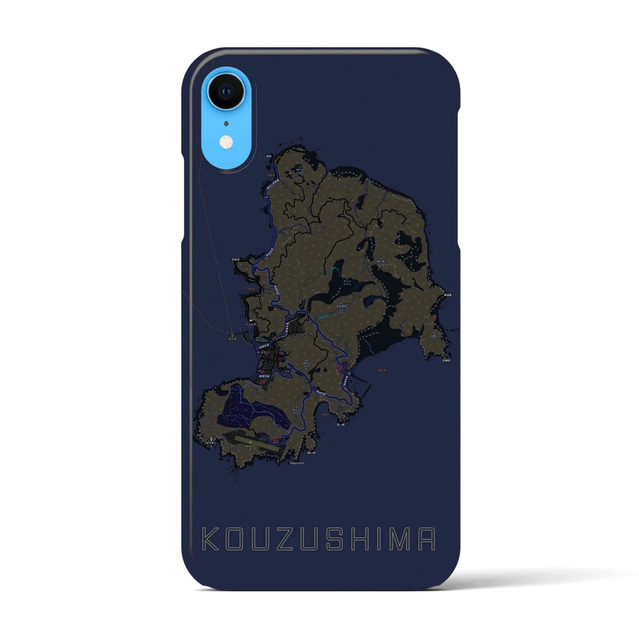【神津島(東京都)】地図柄iPhoneケース(バックカバータイプ)