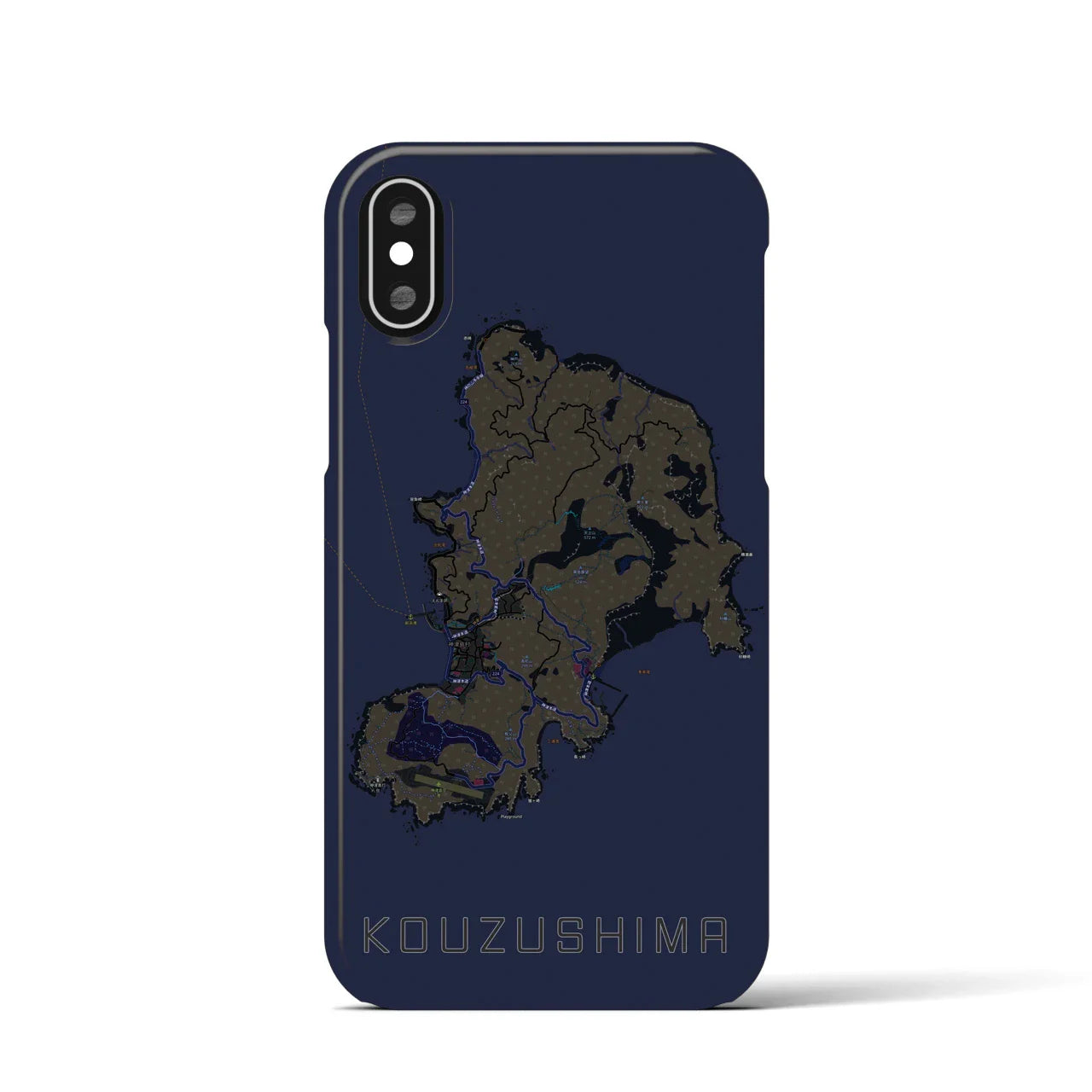 【神津島(東京都)】地図柄iPhoneケース(バックカバータイプ)