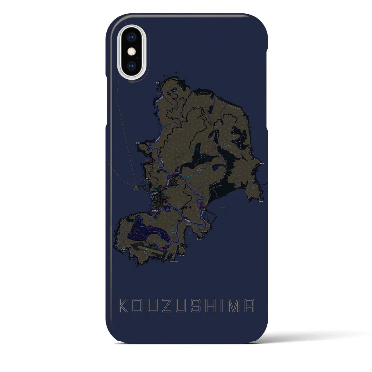 【神津島(東京都)】地図柄iPhoneケース(バックカバータイプ)
