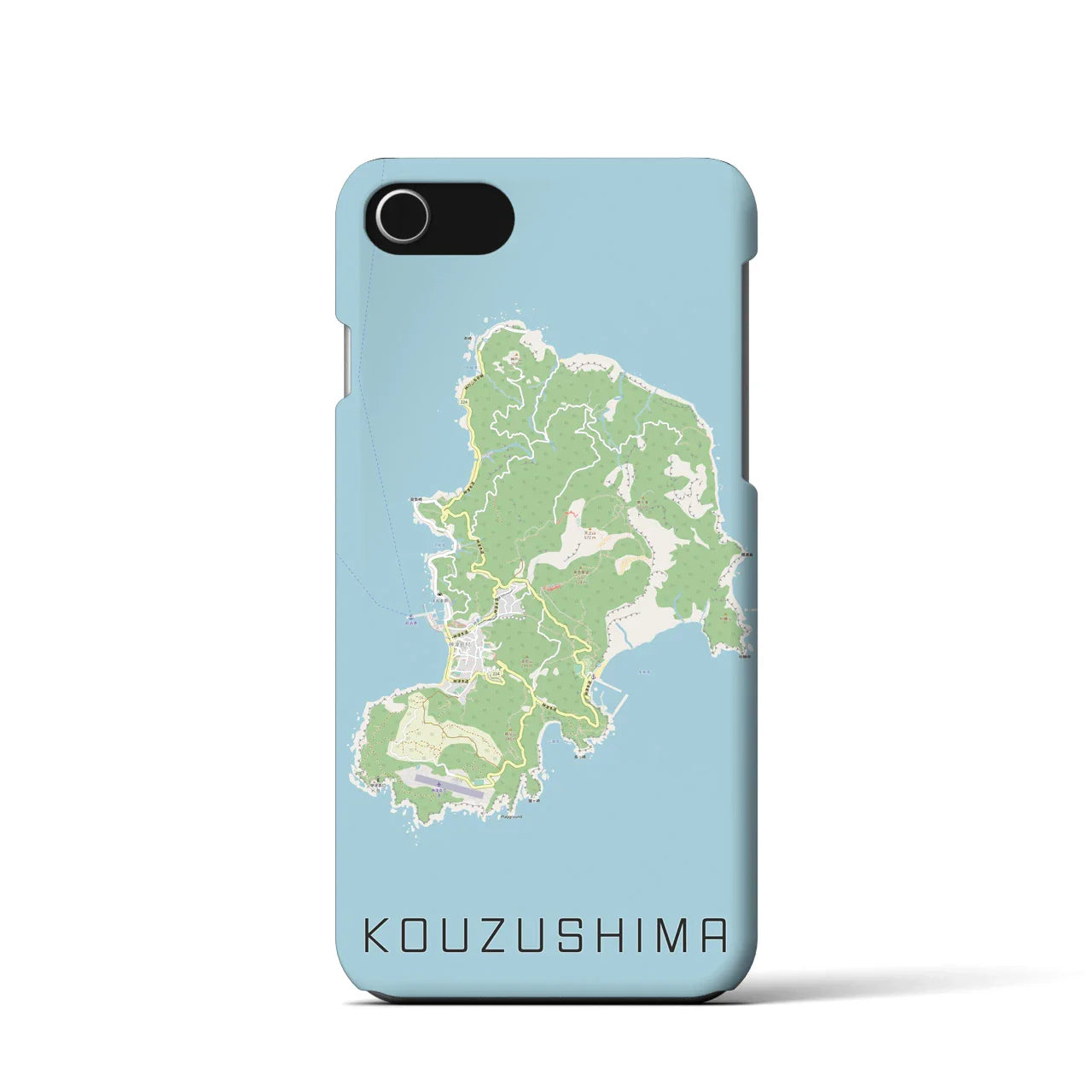 【神津島(東京都)】地図柄iPhoneケース(バックカバータイプ)
