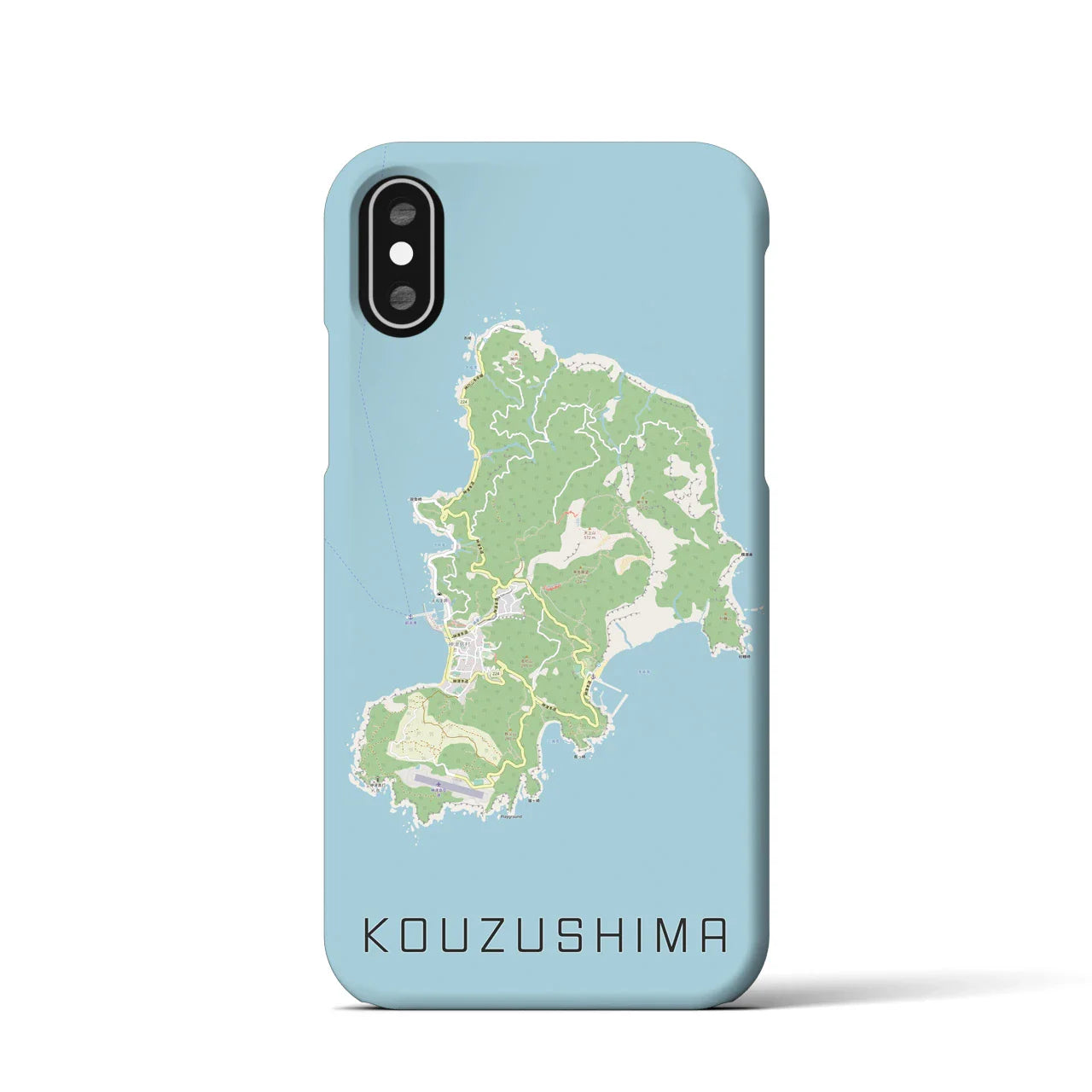【神津島(東京都)】地図柄iPhoneケース(バックカバータイプ)