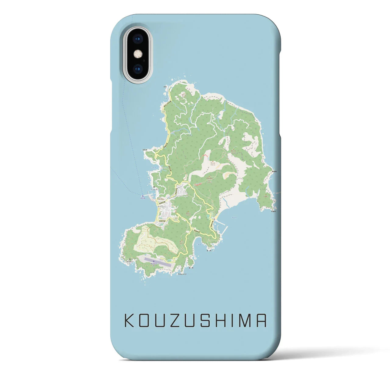 【神津島(東京都)】地図柄iPhoneケース(バックカバータイプ)