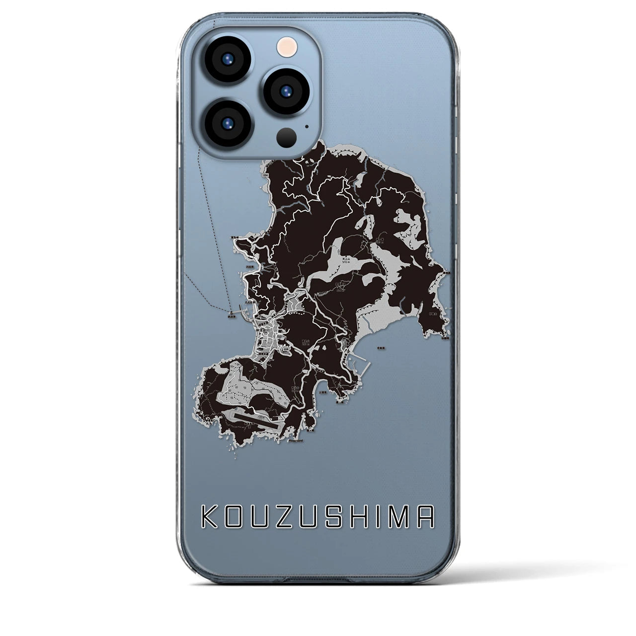 【神津島(東京都)】地図柄iPhoneケース(クリアタイプ)