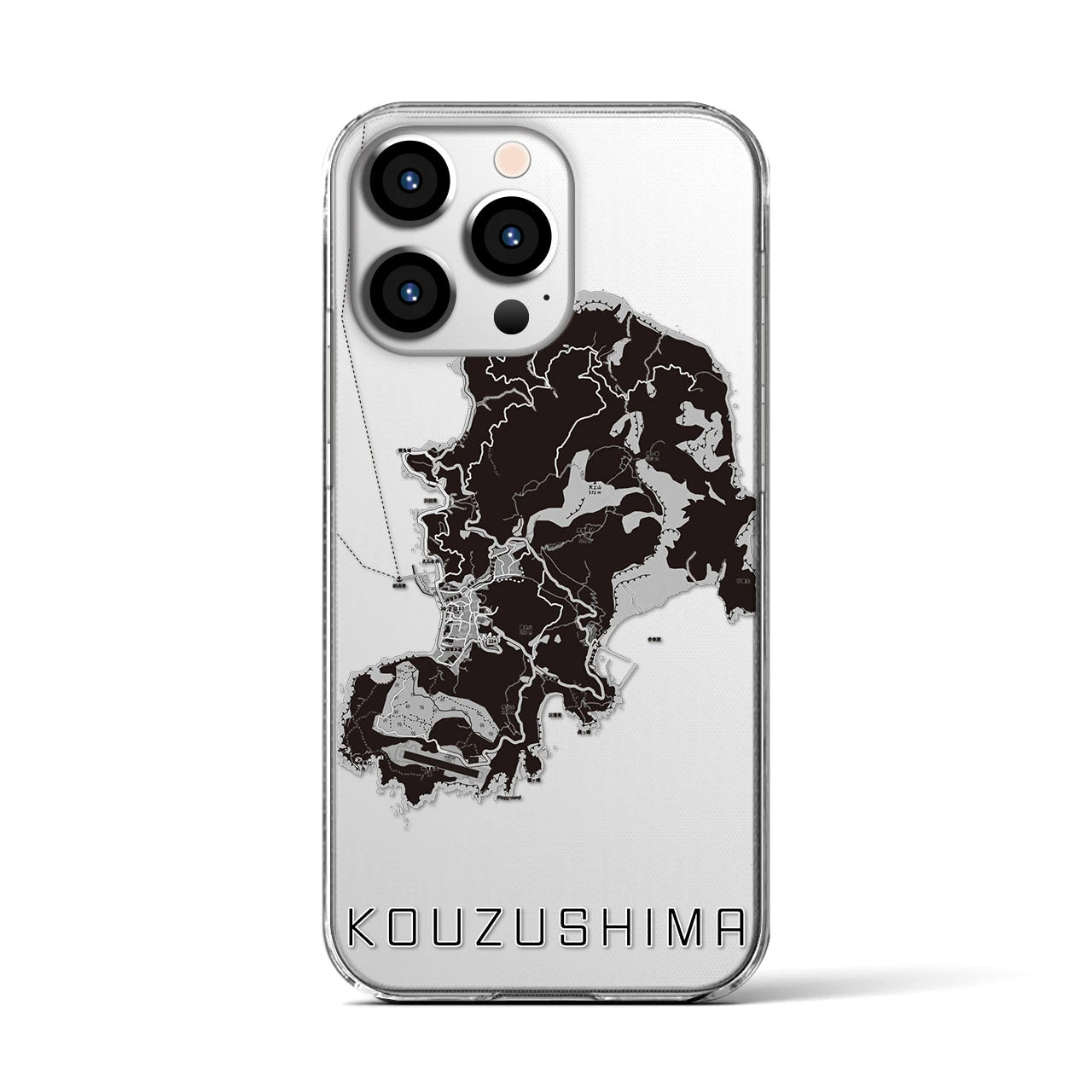 【神津島(東京都)】地図柄iPhoneケース(クリアタイプ)