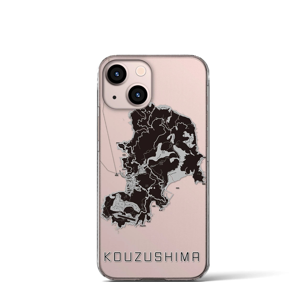 【神津島(東京都)】地図柄iPhoneケース(クリアタイプ)