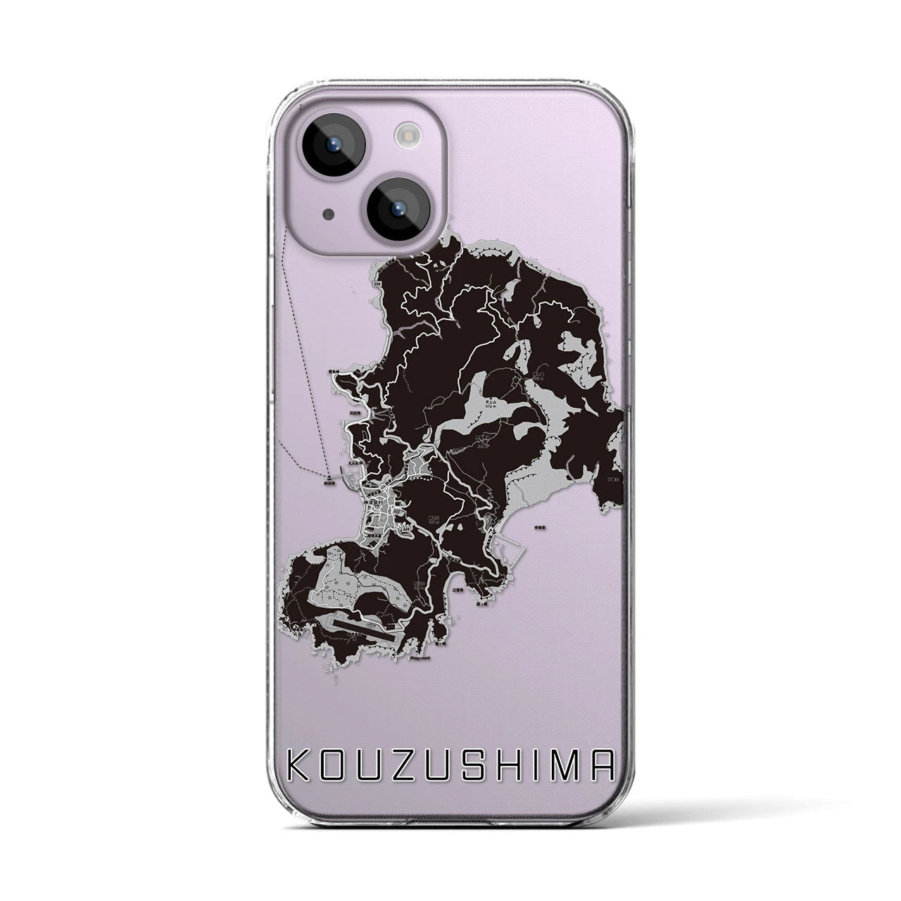 【神津島(東京都)】地図柄iPhoneケース(クリアタイプ)