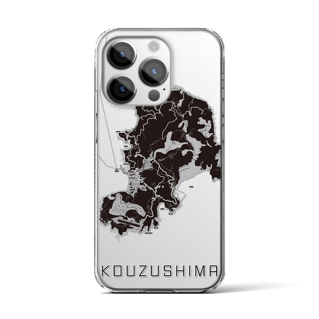 【神津島(東京都)】地図柄iPhoneケース(クリアタイプ)