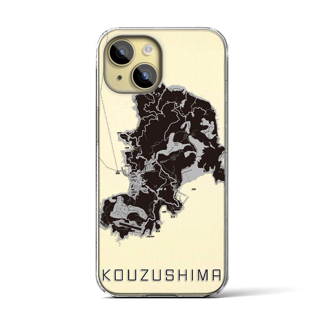 【神津島(東京都)】地図柄iPhoneケース(クリアタイプ)
