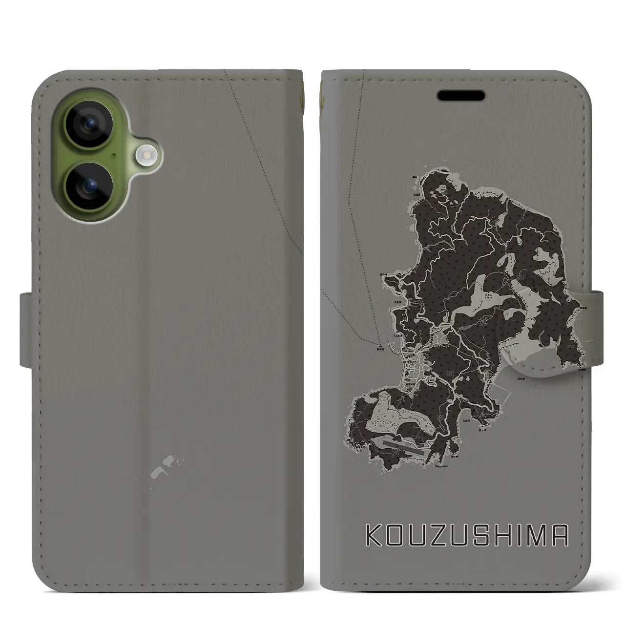 【神津島(東京都)】地図柄iPhoneケース(手帳タイプ)