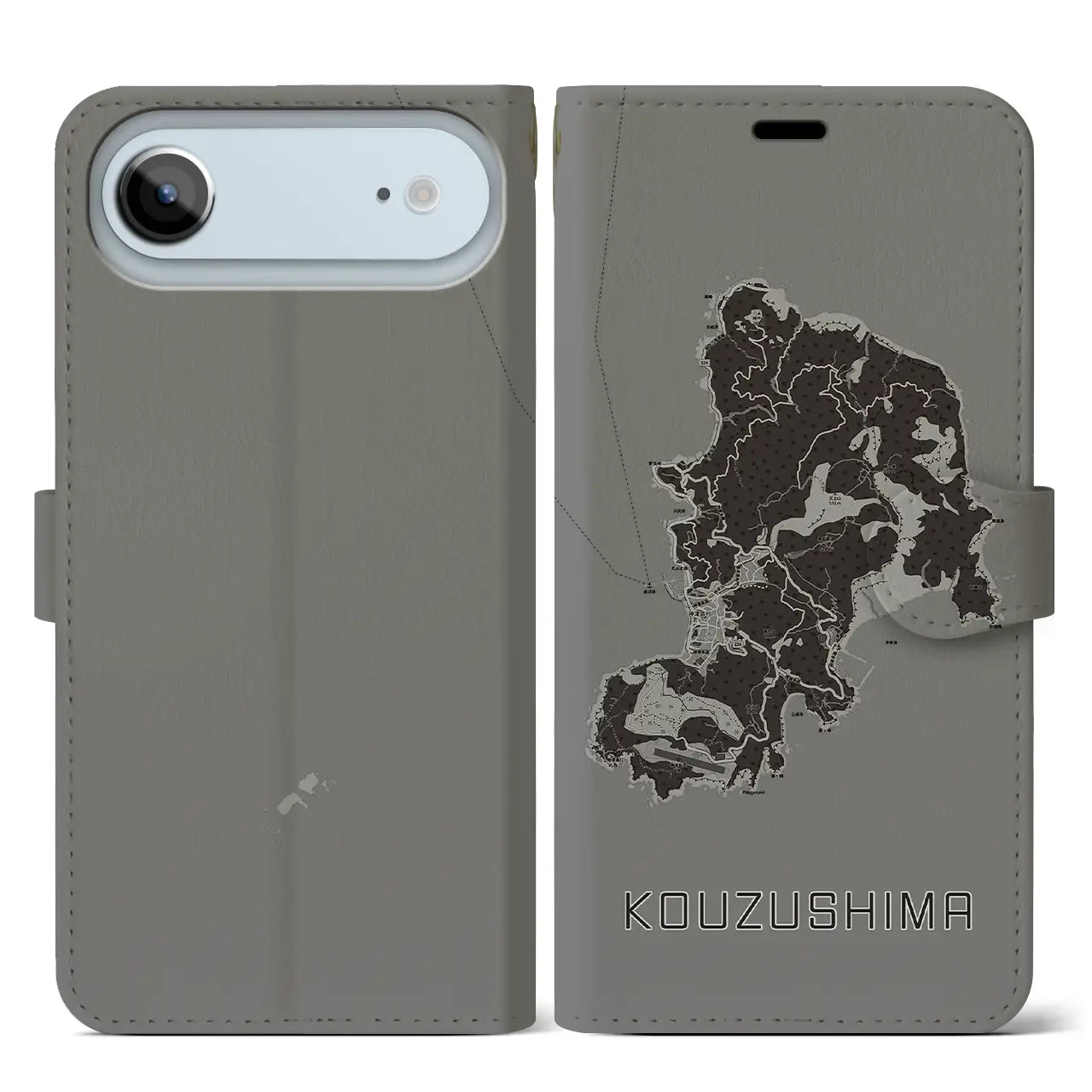 【神津島(東京都)】地図柄iPhoneケース(手帳タイプ)