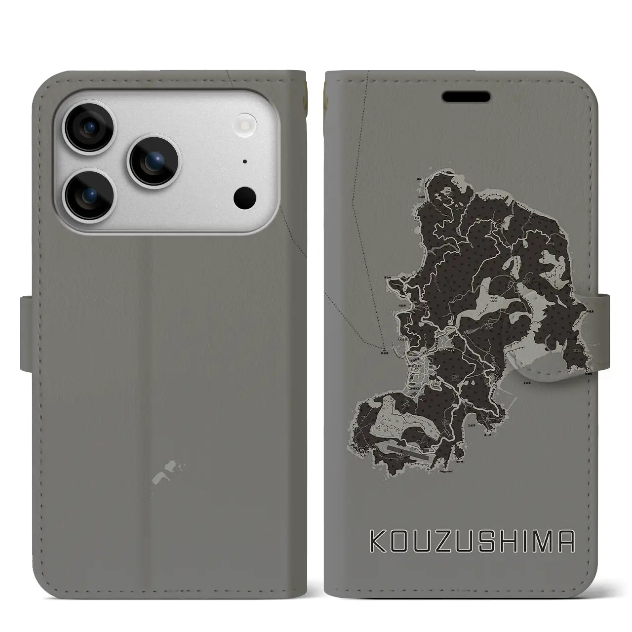 【神津島(東京都)】地図柄iPhoneケース(手帳タイプ)