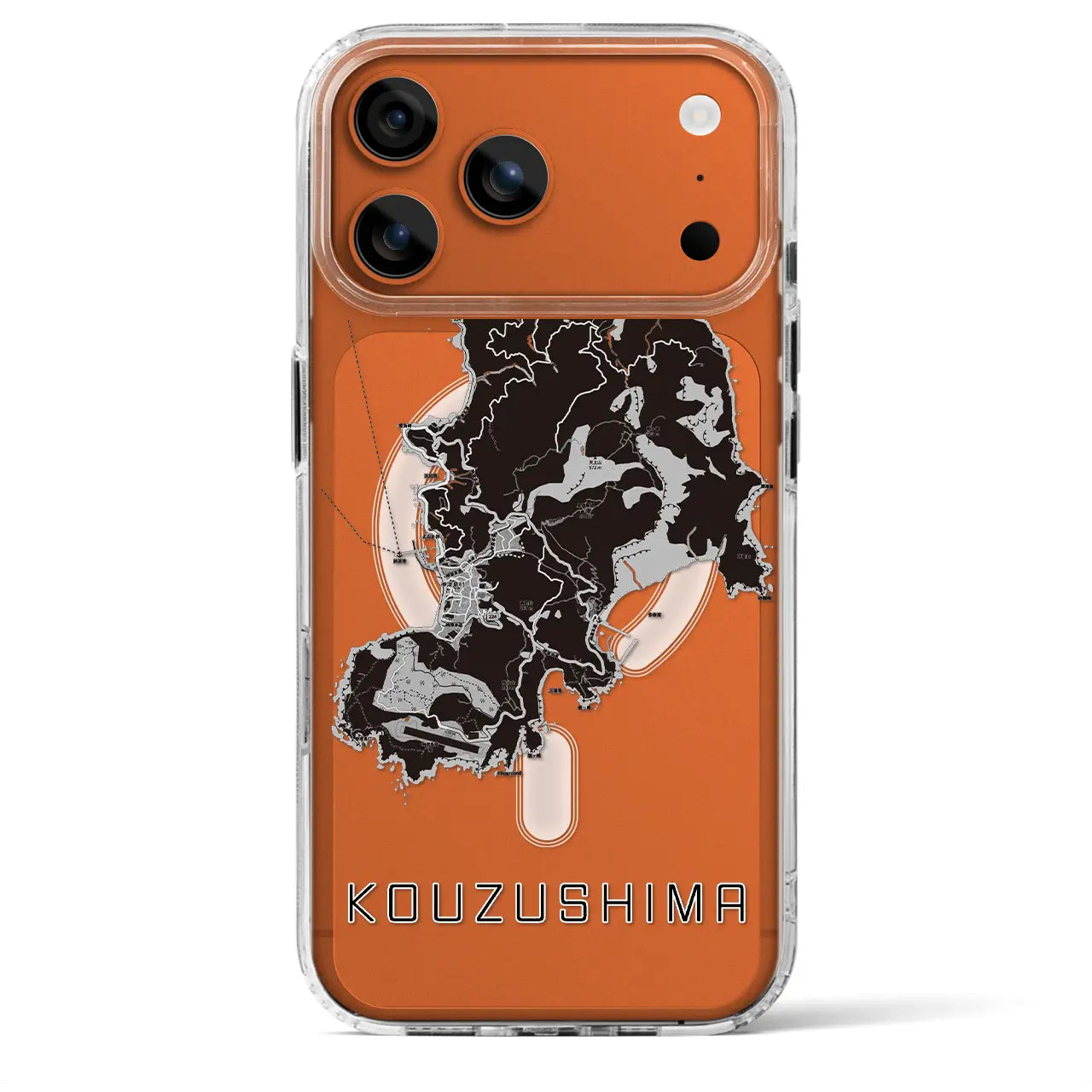 【神津島(東京都)】地図柄iPhoneケース(MagSafeタイプ)
