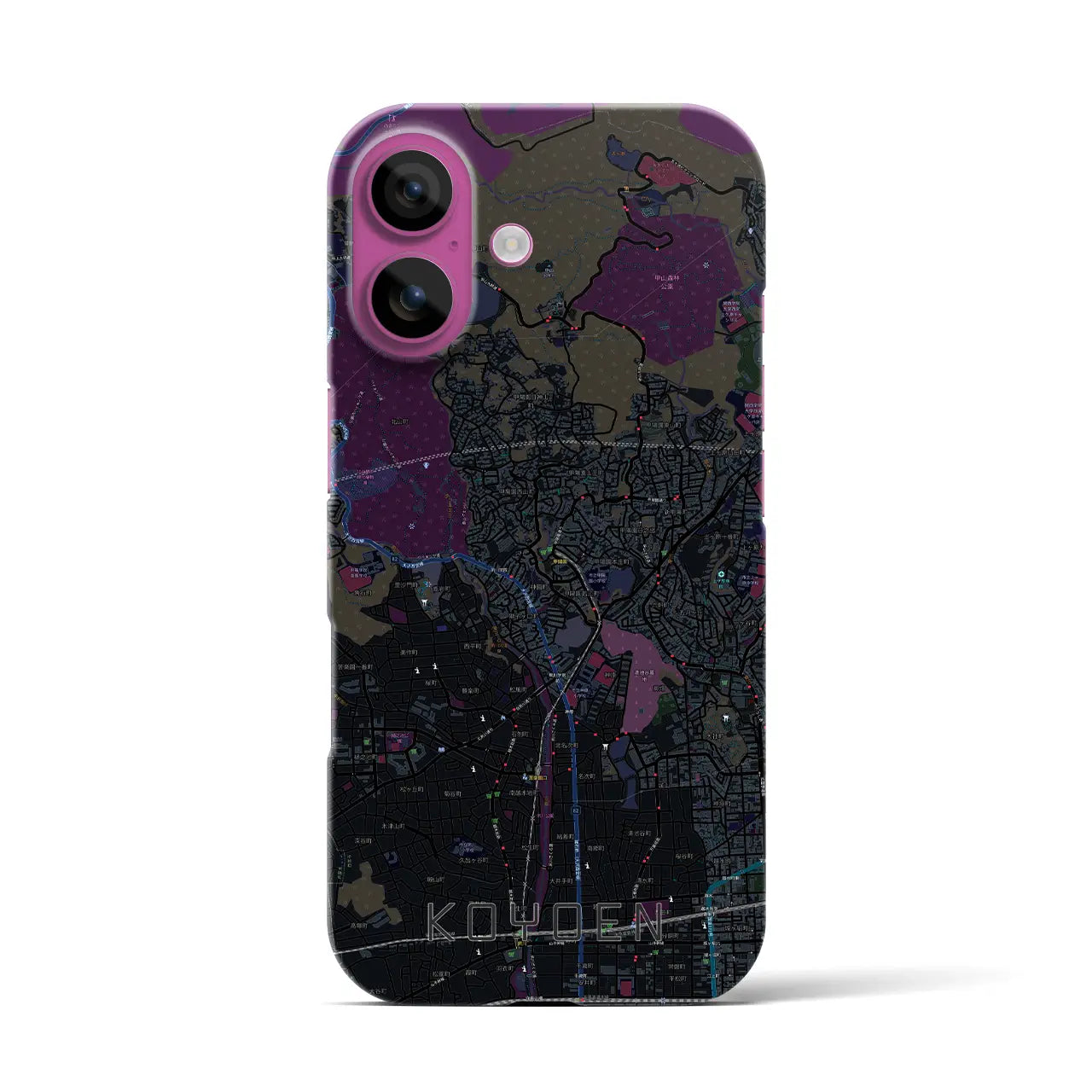 【甲陽園(兵庫県)】地図柄iPhoneケース(バックカバータイプ)