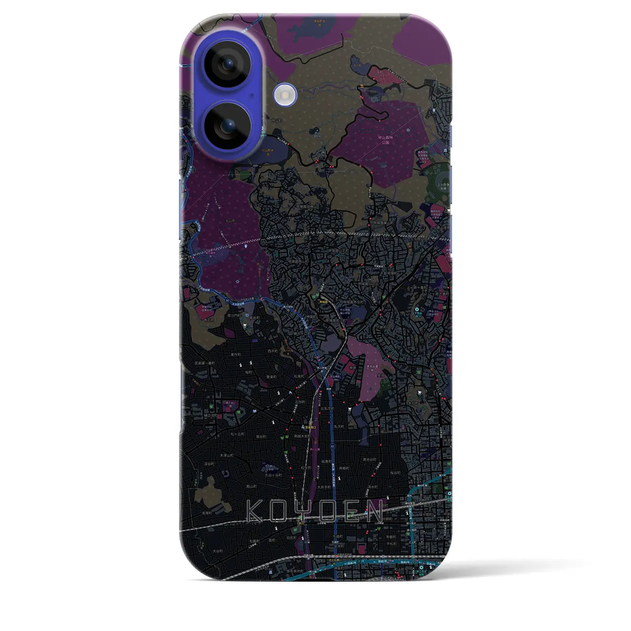 【甲陽園(兵庫県)】地図柄iPhoneケース(バックカバータイプ)