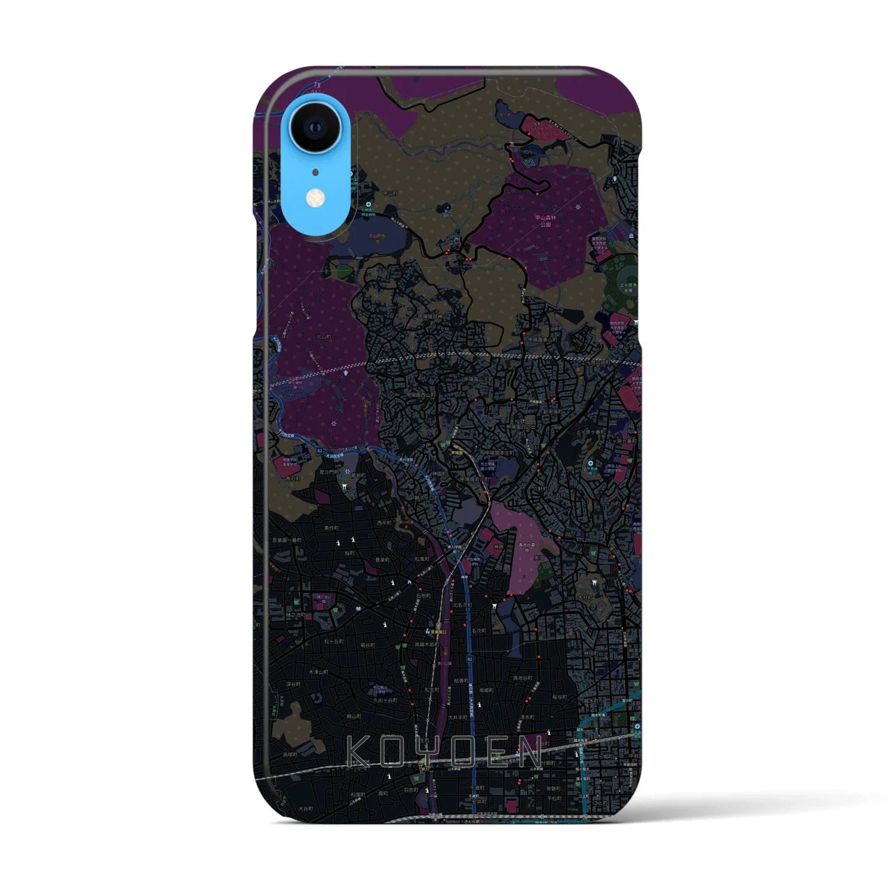 【甲陽園(兵庫県)】地図柄iPhoneケース(バックカバータイプ)