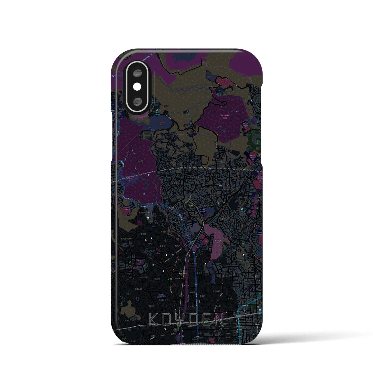 【甲陽園(兵庫県)】地図柄iPhoneケース(バックカバータイプ)