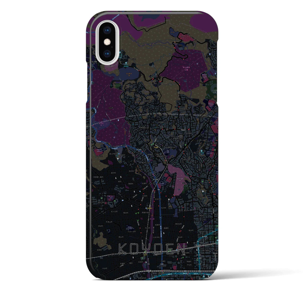 【甲陽園(兵庫県)】地図柄iPhoneケース(バックカバータイプ)