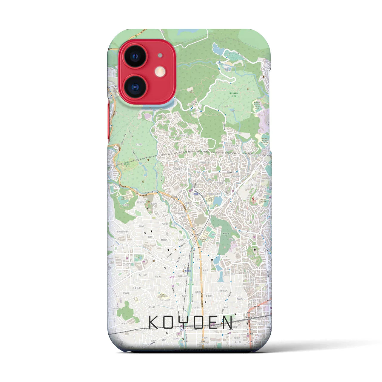 【甲陽園(兵庫県)】地図柄iPhoneケース(バックカバータイプ)