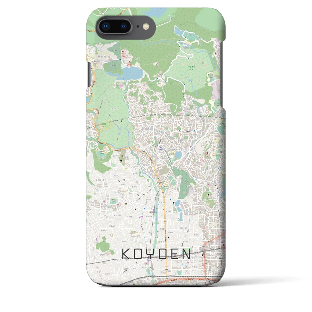 【甲陽園(兵庫県)】地図柄iPhoneケース(バックカバータイプ)